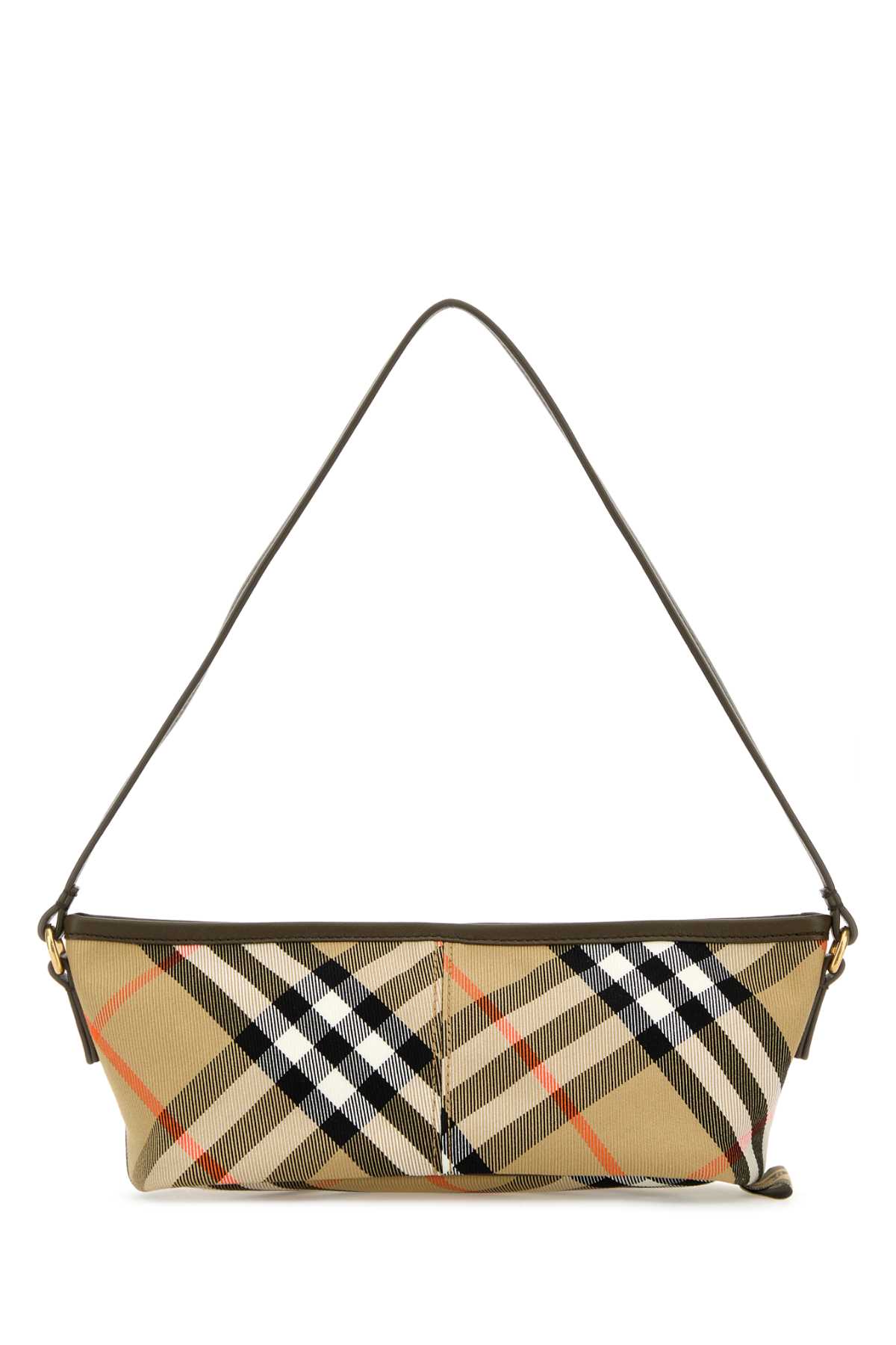 BURBERRY EMBROIDERED CANVAS MINI CHECK HANDBAG 