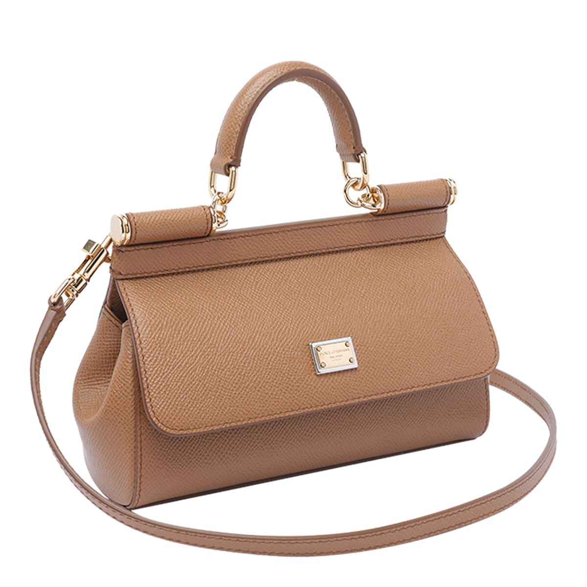 Dolce & Gabbana Small Sicily Handbag In Sand