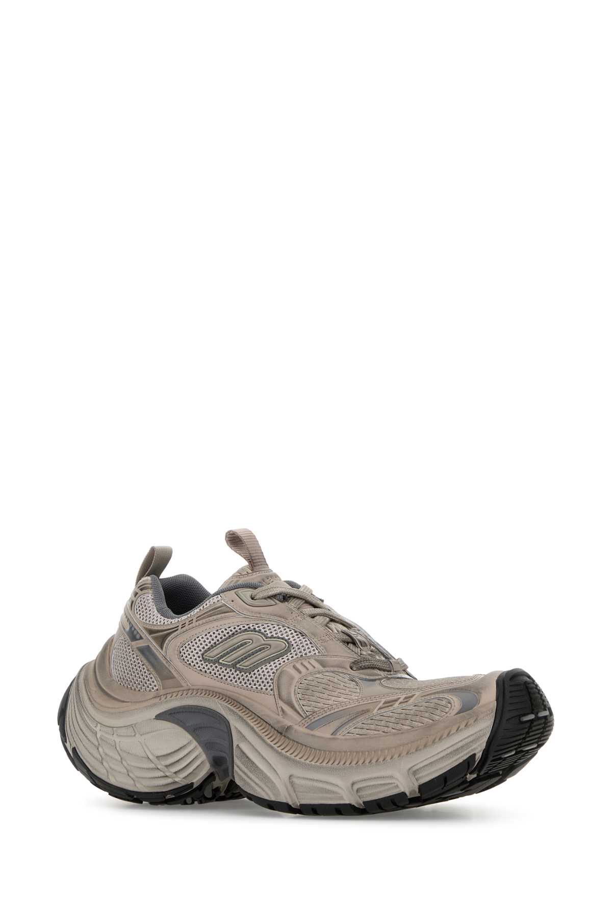 Balenciaga Men Cappuccino Mesh And Rubber 6xl Sneakers In Brown