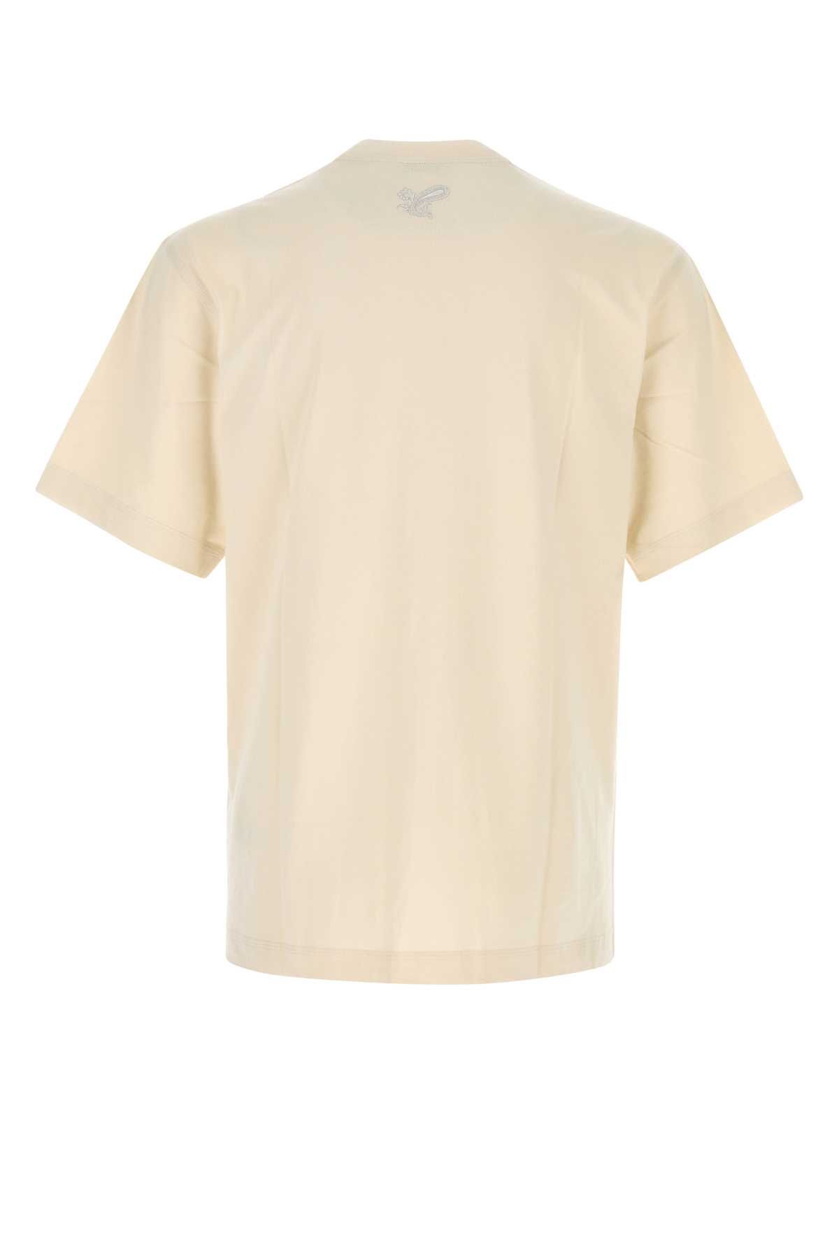 Shop Burberry Sand Cotton T-shirt In Tundra