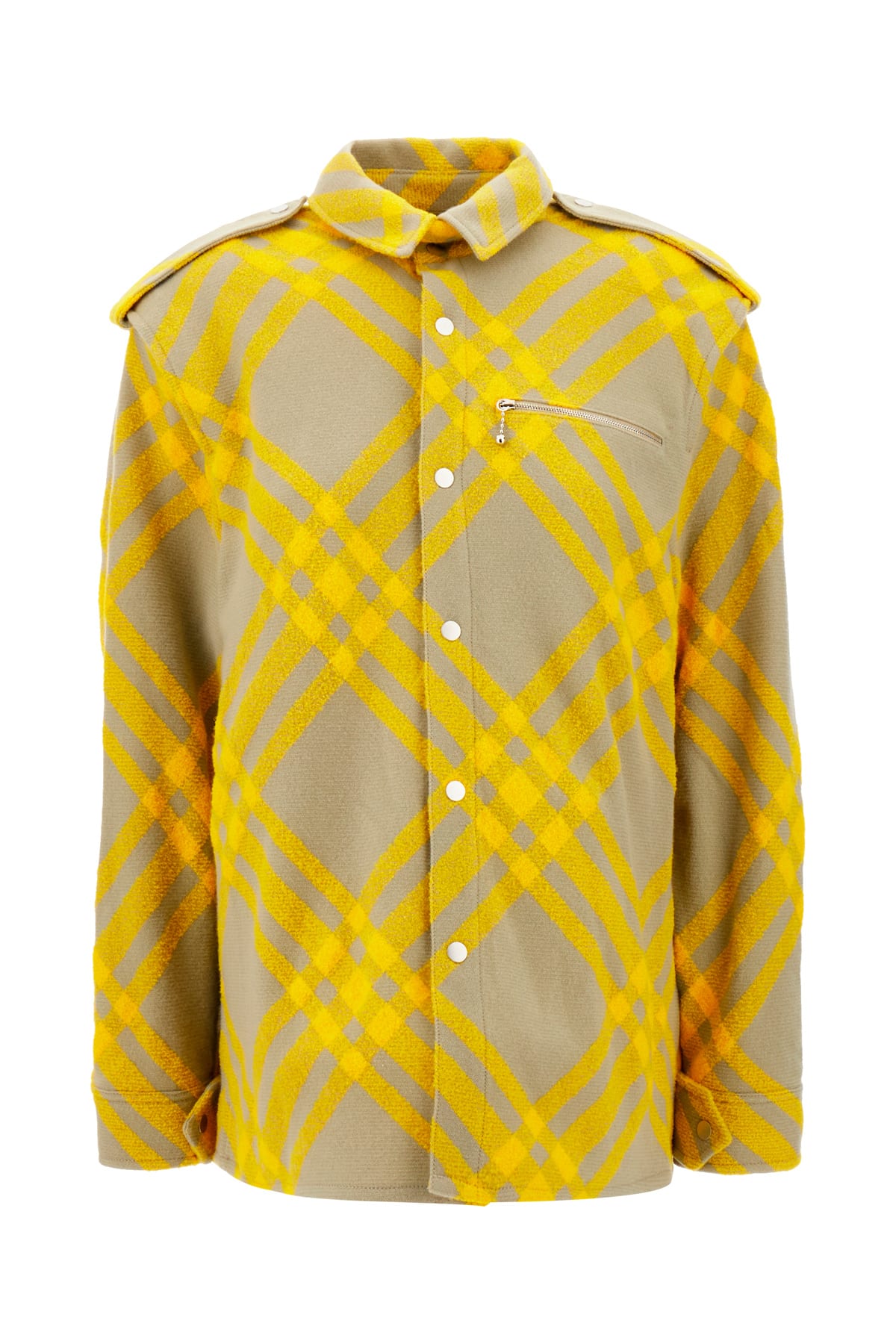 BURBERRY PRINTED WOOL BLEND SHIRT 