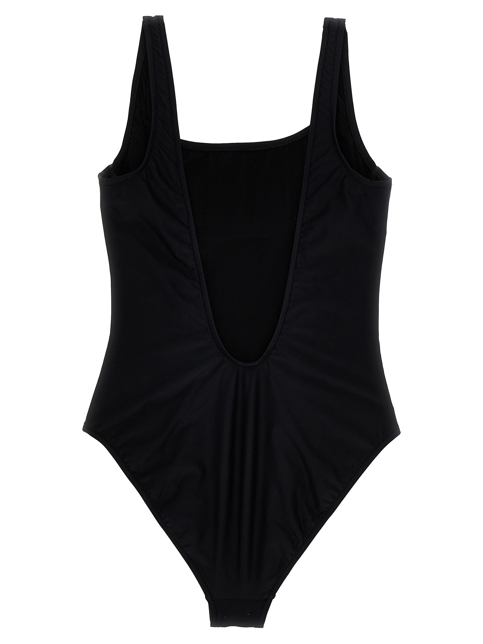 Shop Moschino In Love We Trust One-piece Swimsuit In Black