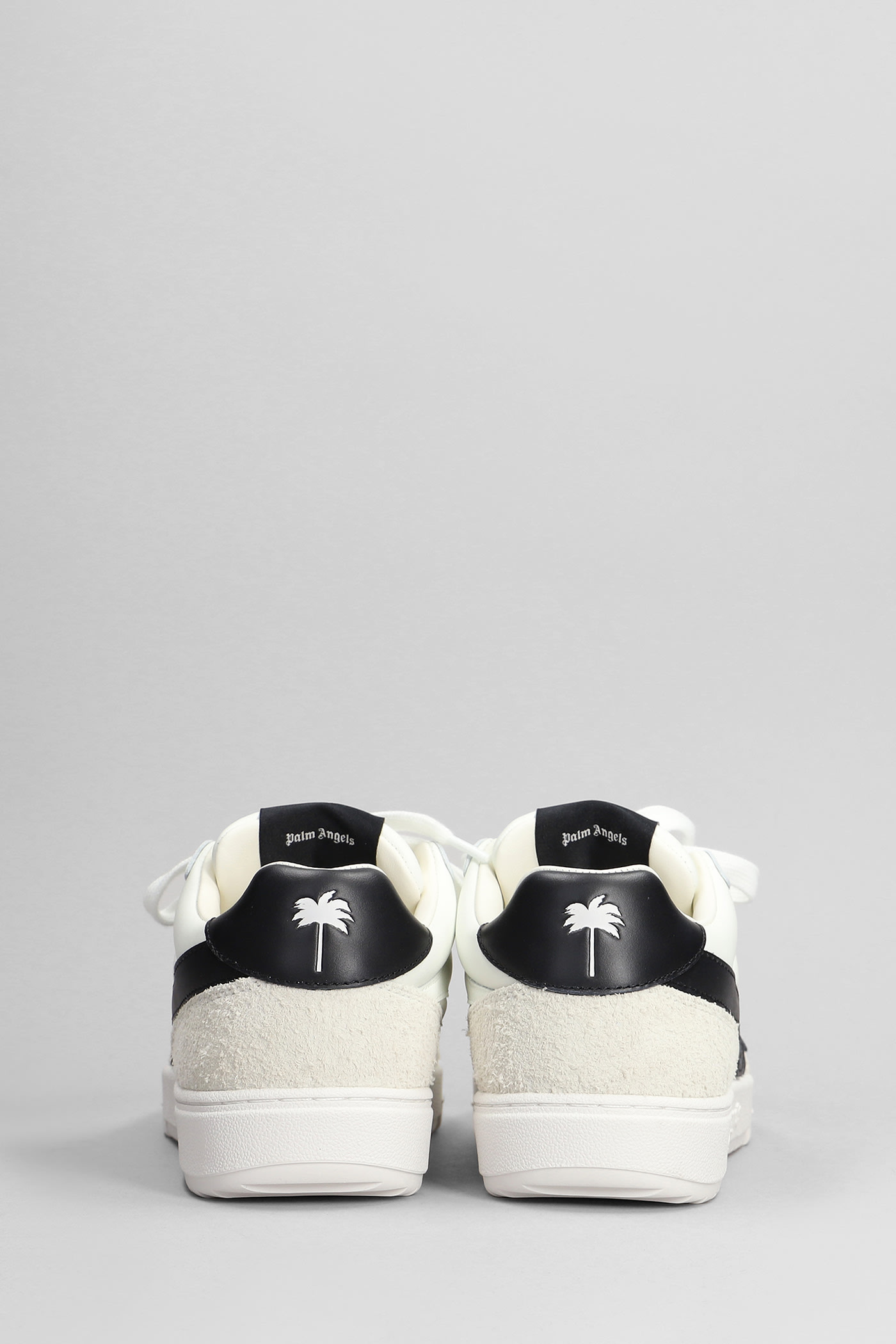 Shop Palm Angels Palm University Sneakers In White Suede And Leather