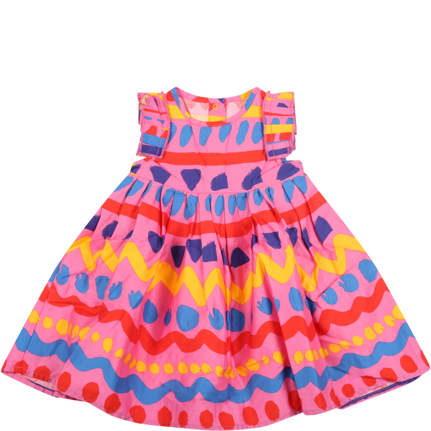 Stella McCartney Kids Fuchsia Dress For Baby Girl With Prints