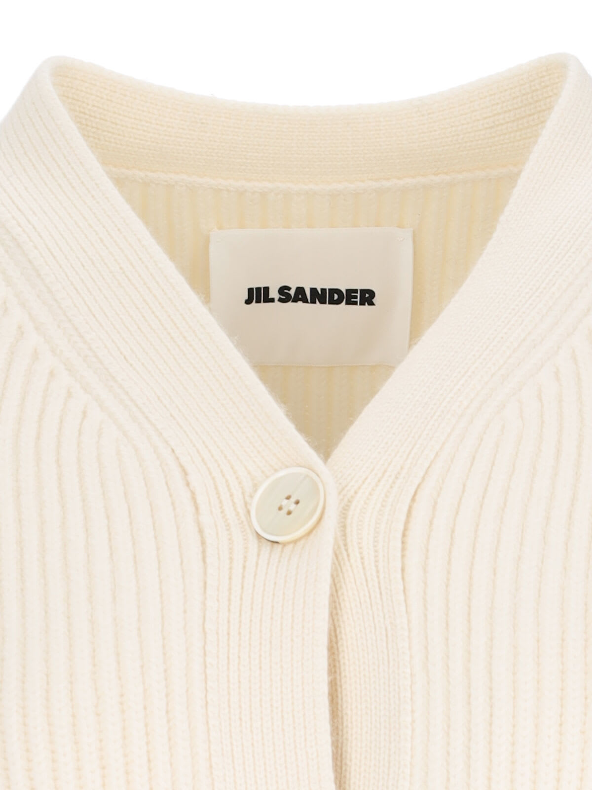 Shop Jil Sander Long Cardigan In Crema