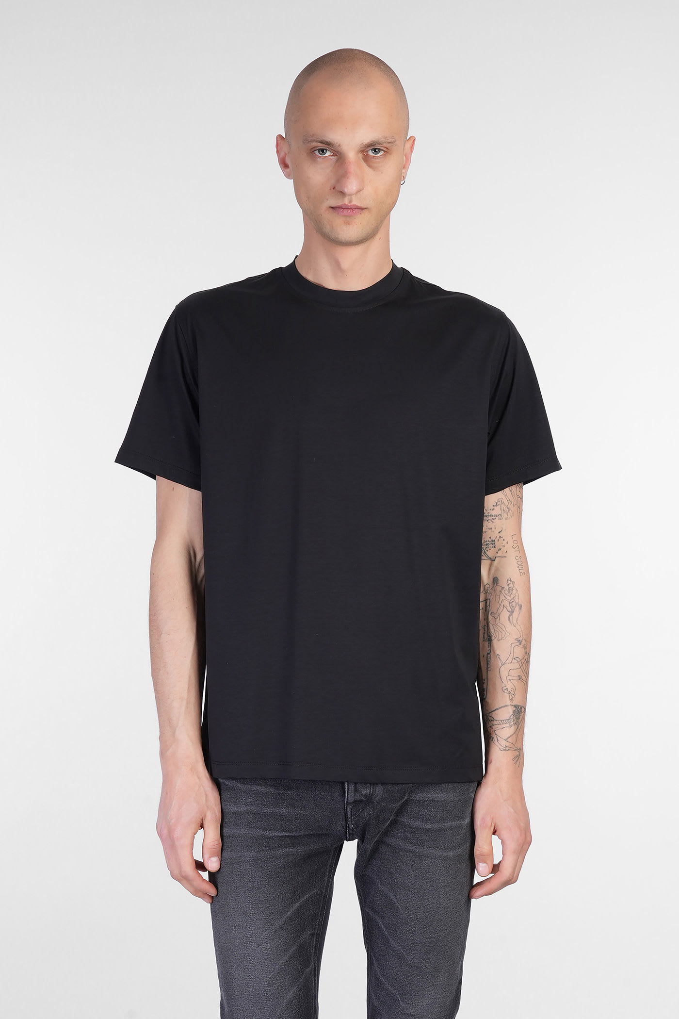 T-shirt In Black Cotton