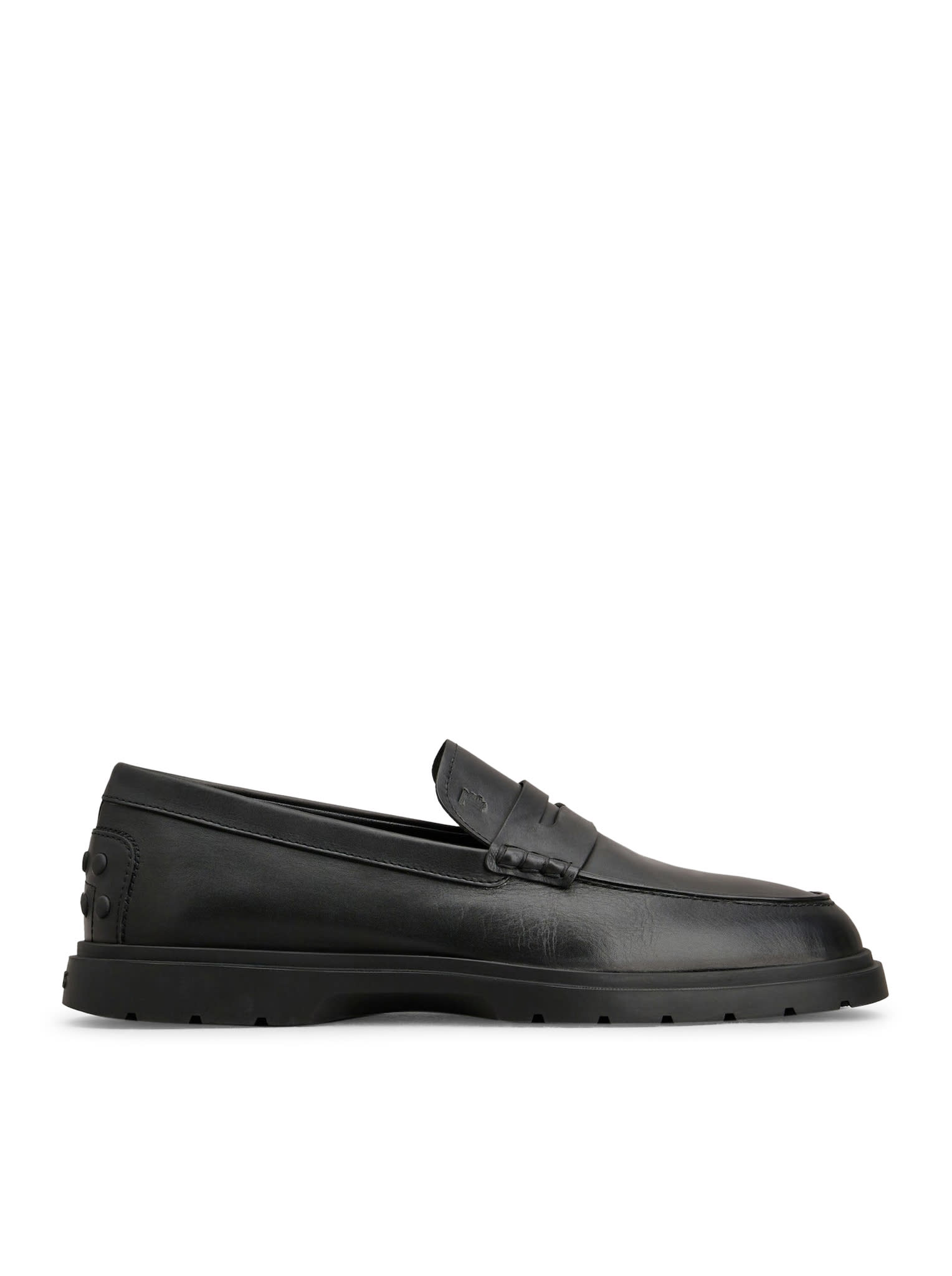 Tod's Gomma Leggero Leather Loafers In Black