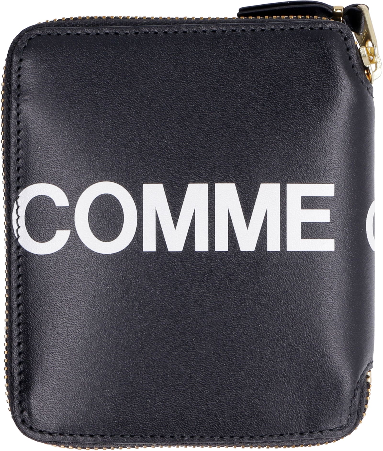 Shop Comme Des Garçons Huge Leather Zip Around Wallet In Black