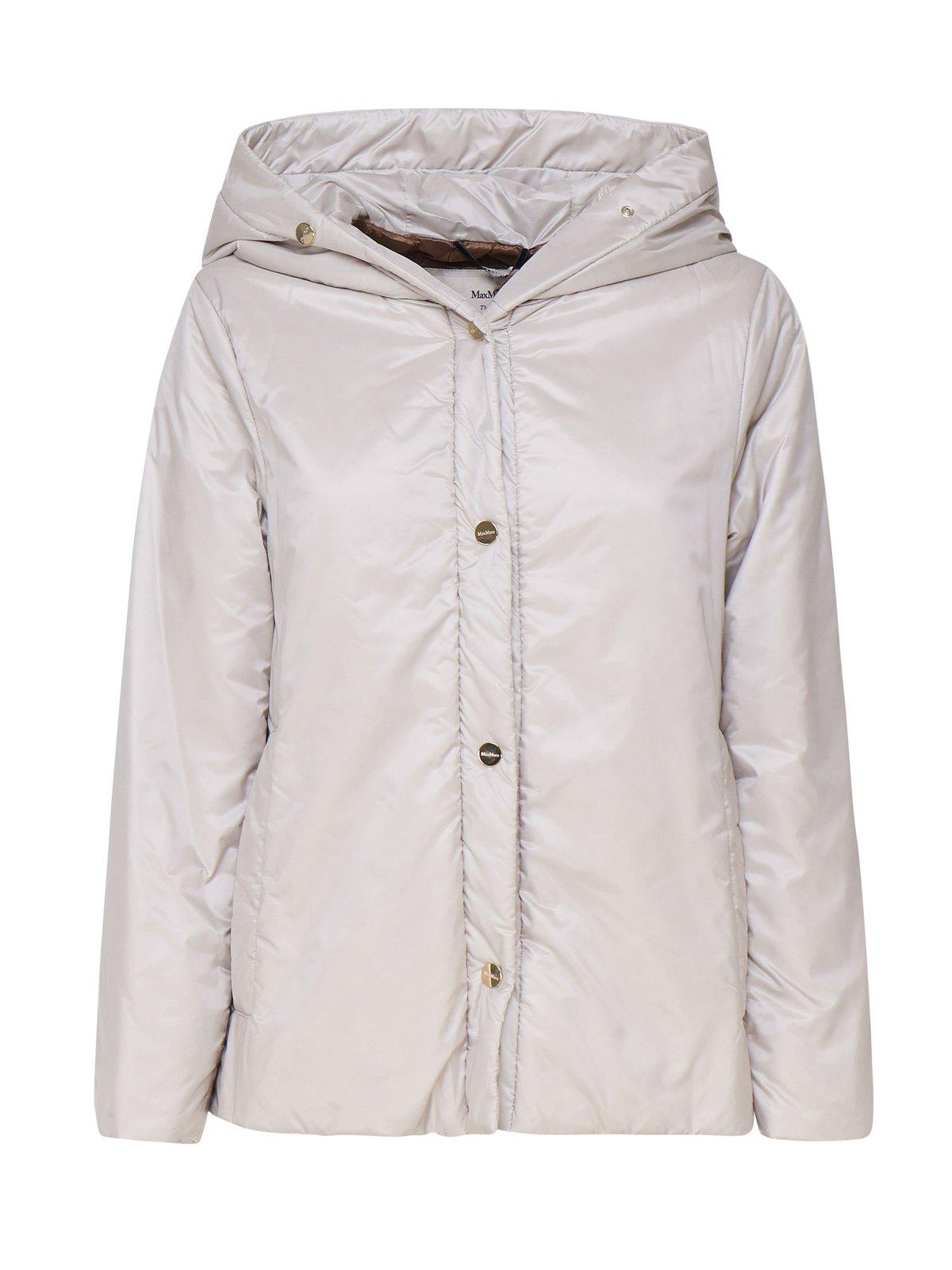 Shop Max Mara The Cube Buttoned Long-sleeved Coat In White