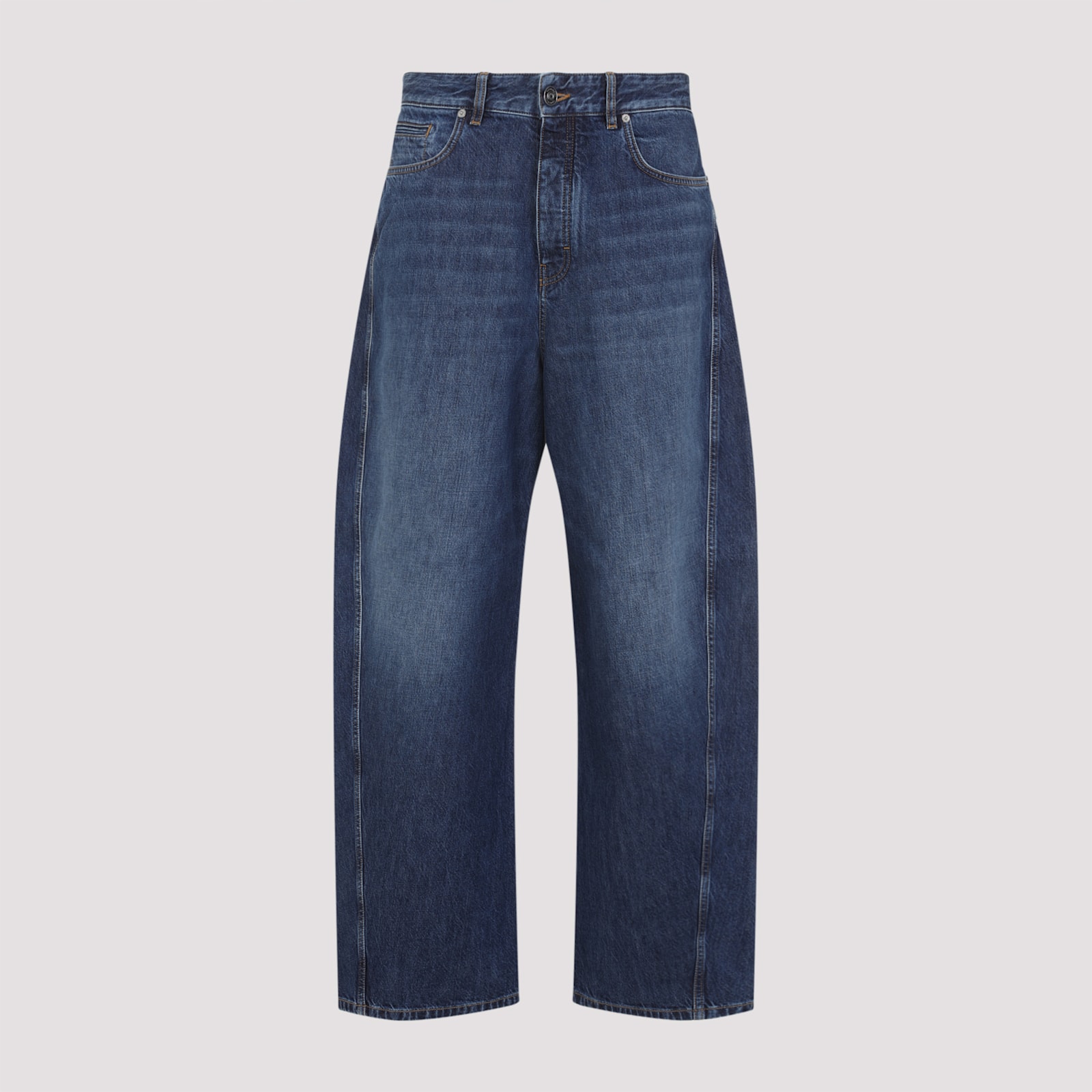 Givenchy Denim Trousers With Belt Loops And Contrast Stitching In Blue