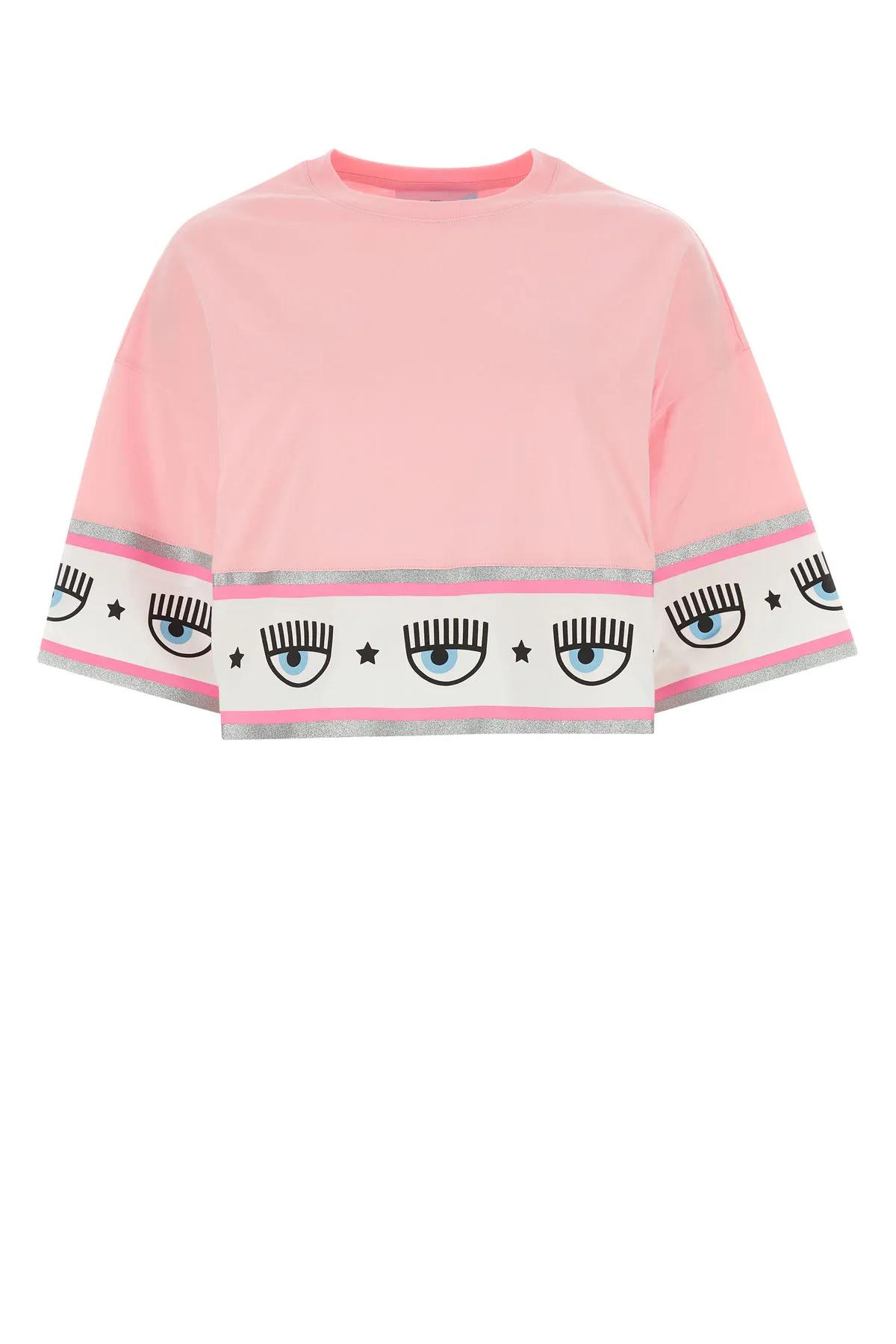 Chiara Ferragni Pink Cotton Oversize T-shirt