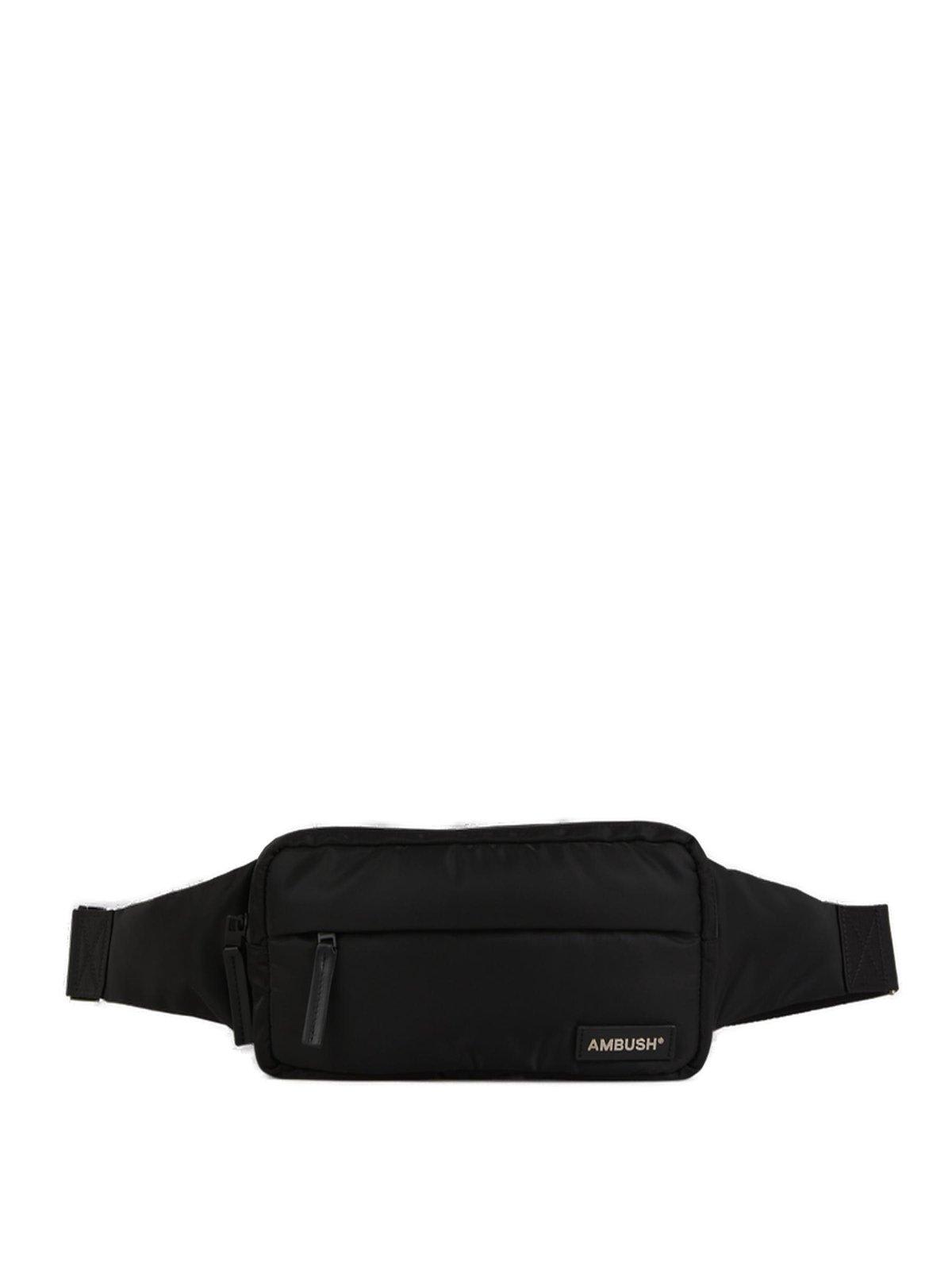 Ambush Logo Patch Zipped Belt Bag In Black