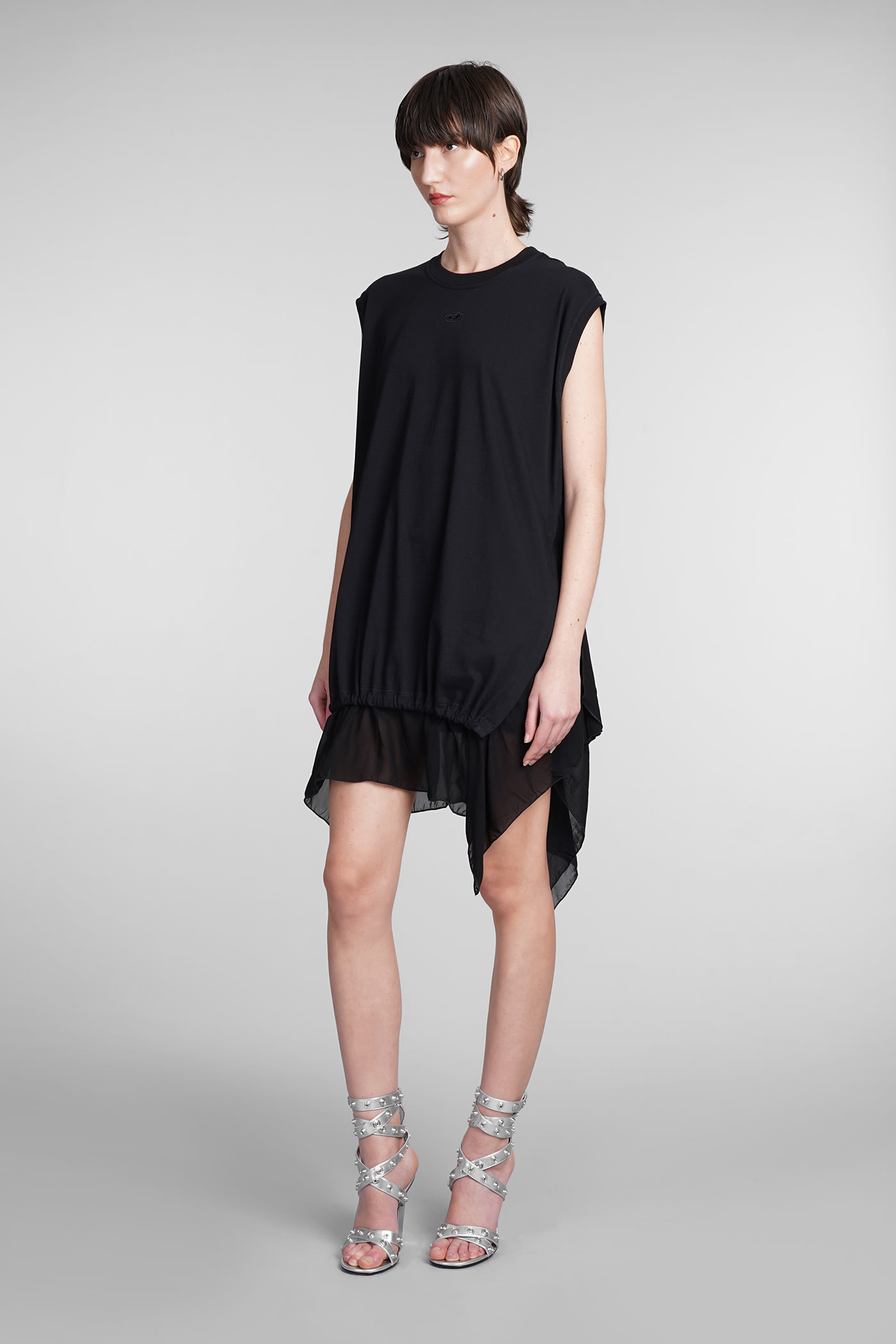 Diesel Dress In Black Cotton In Black