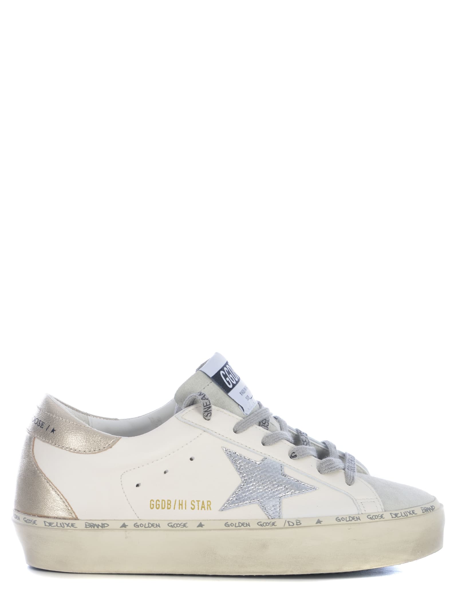 Shop Golden Goose Sneakers  Hi Star Made Of Leather In White