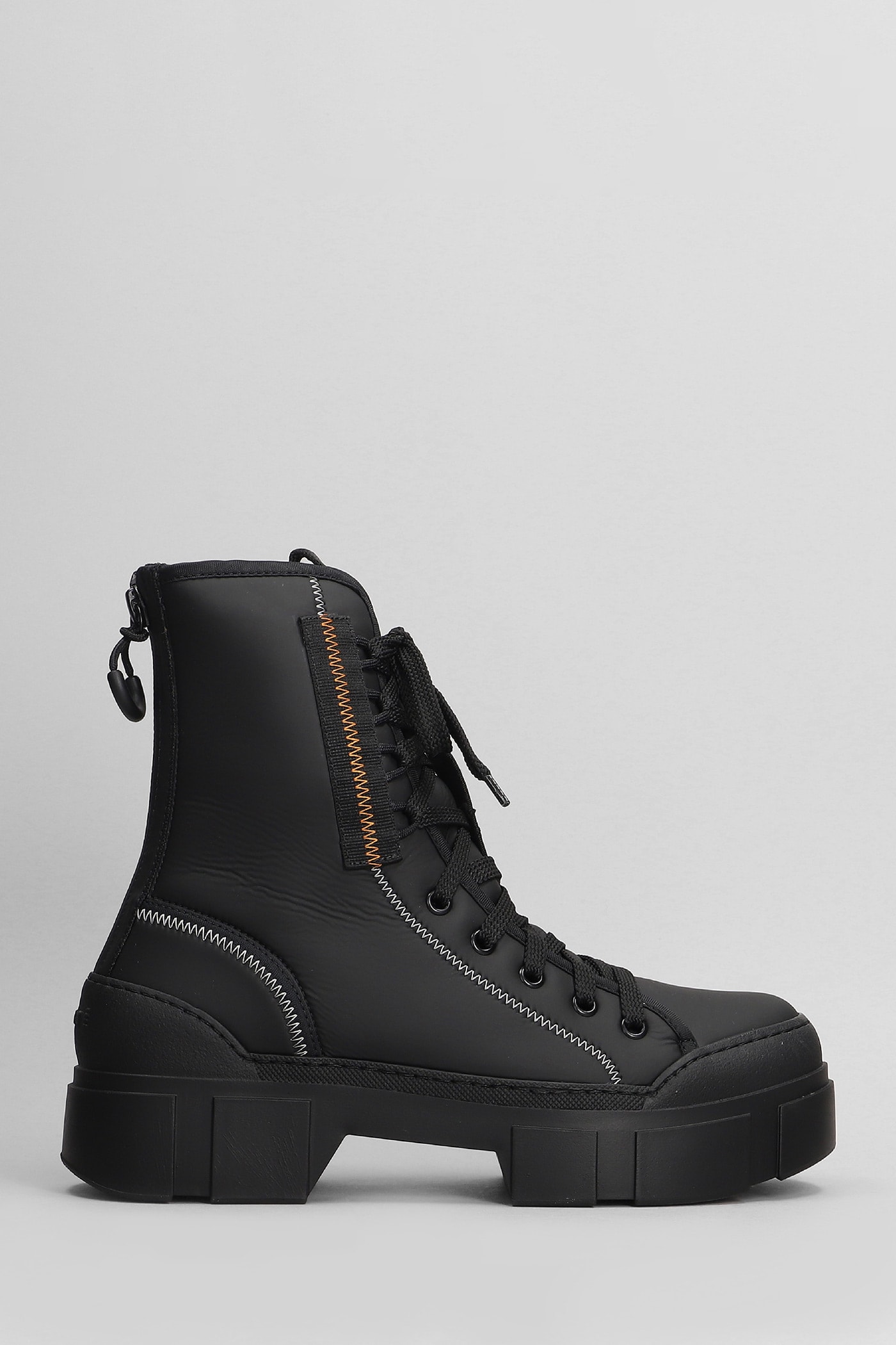 Vic Matié Scubagum Combat Boots In Black Leather