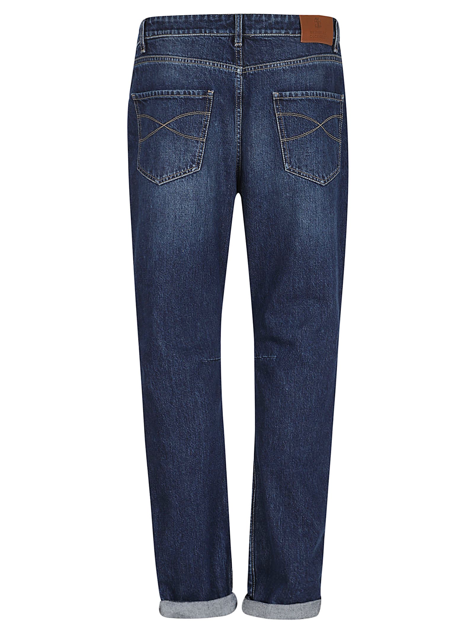 Shop Brunello Cucinelli Denim Pants In Denim Scuro Old