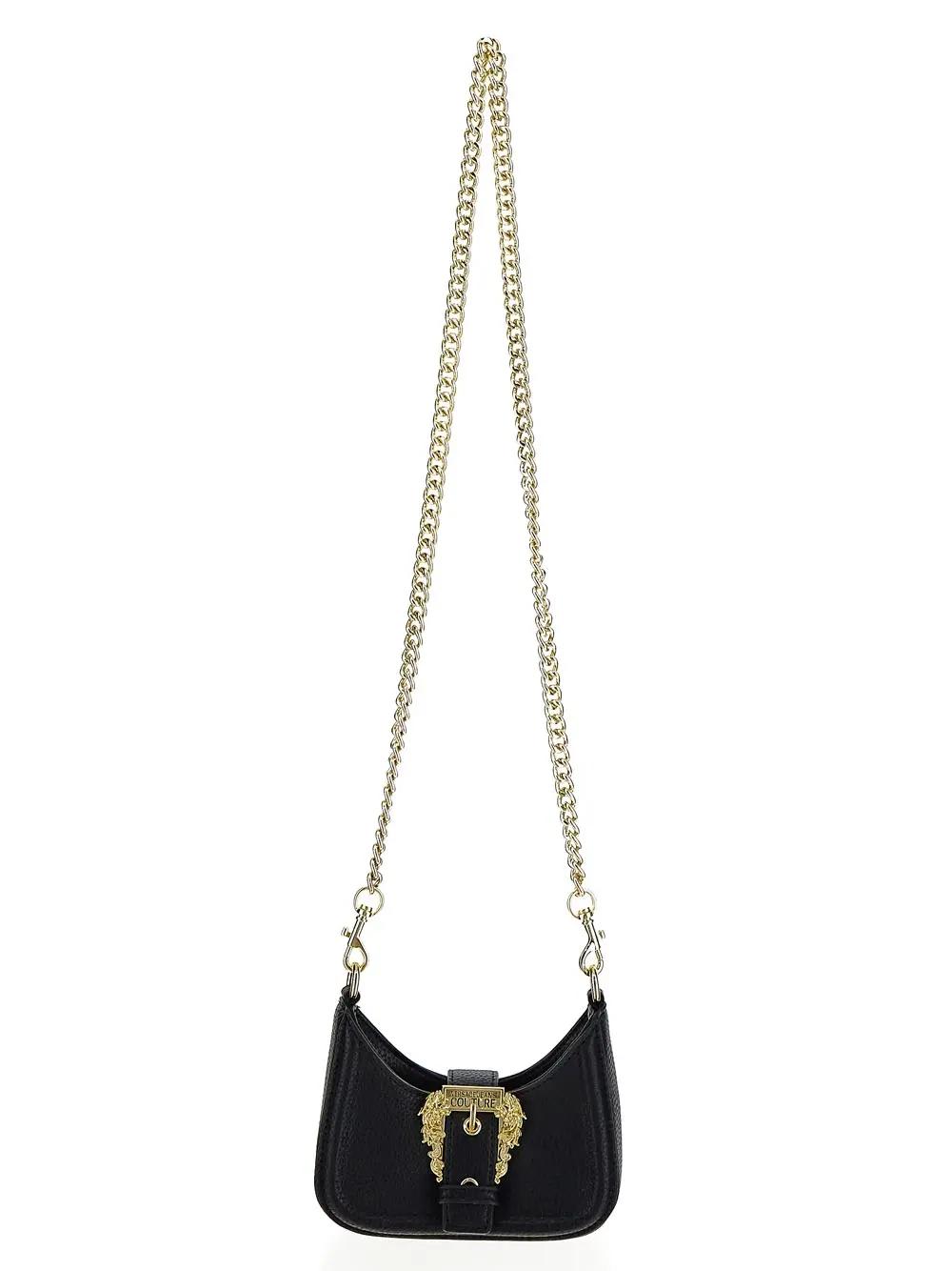 Versace Jeans Couture Couture Barocco-buckle Mini Bag In Black