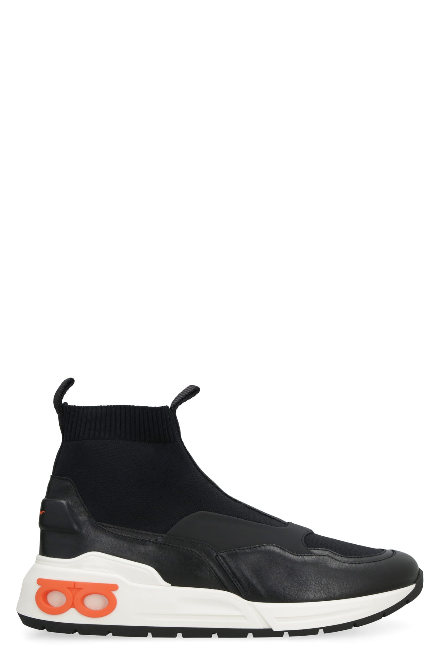 Shop Ferragamo Knitted Sock-style Sneakers In Black