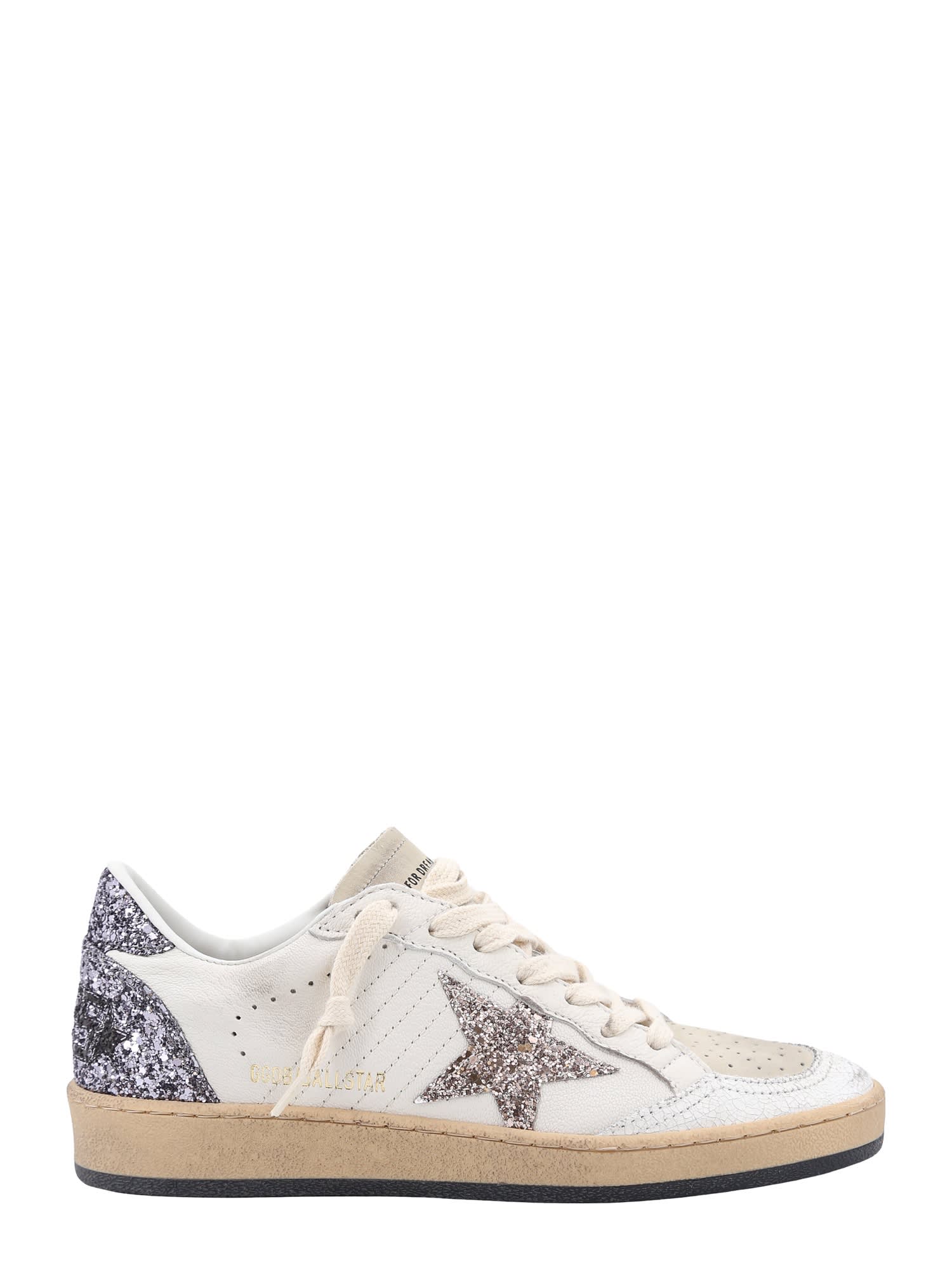 Shop Golden Goose Ball Star Sneakers In White/cinder/antracite