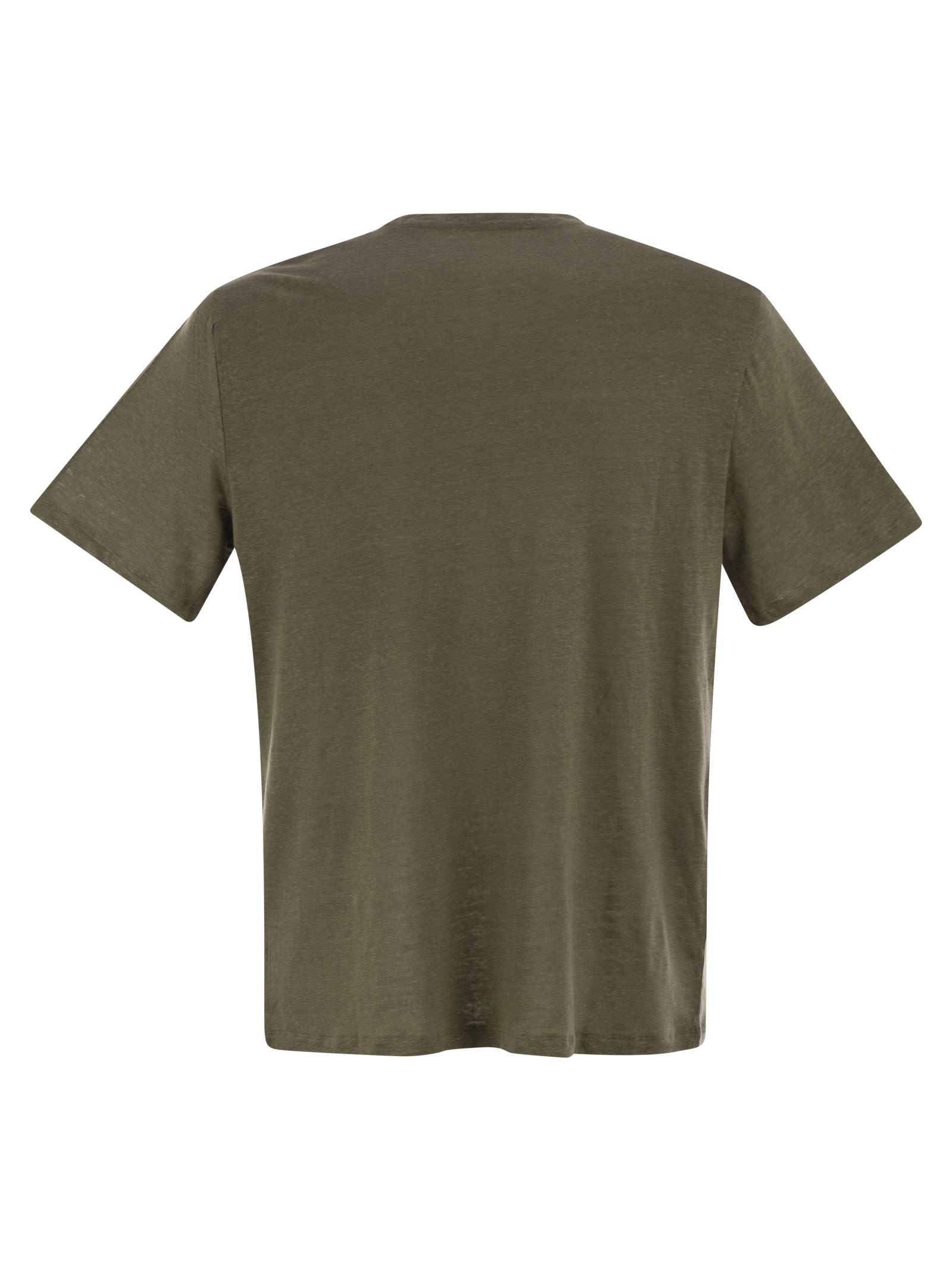 Majestic Crew-neck And Short-sleeved T-shirt In Linen