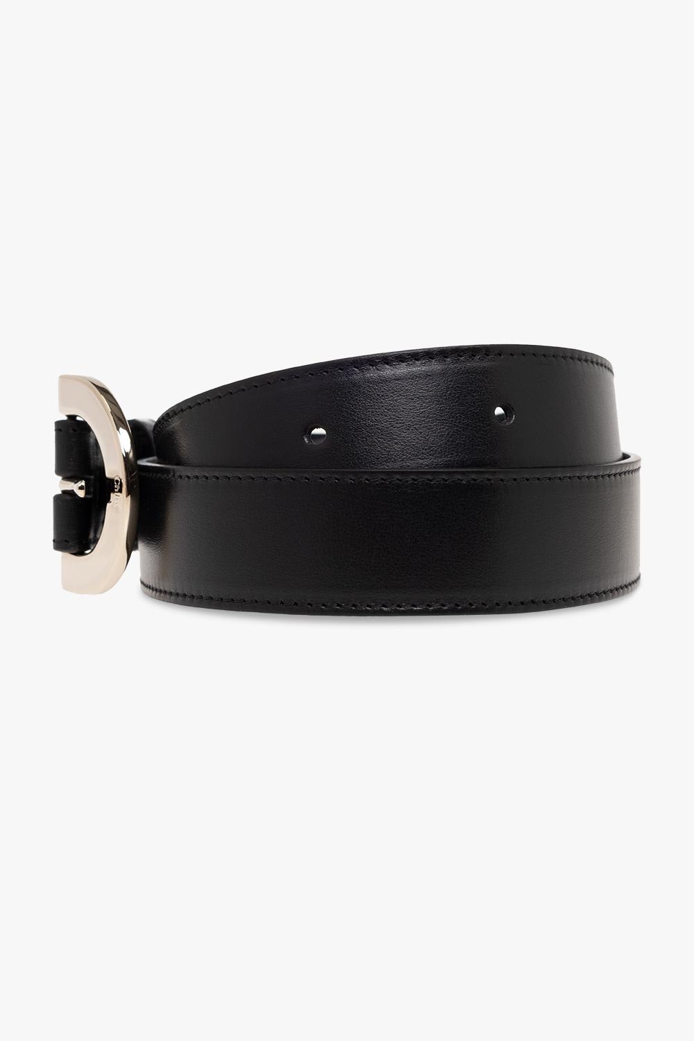 Shop Chloé Leather Belt In Nero