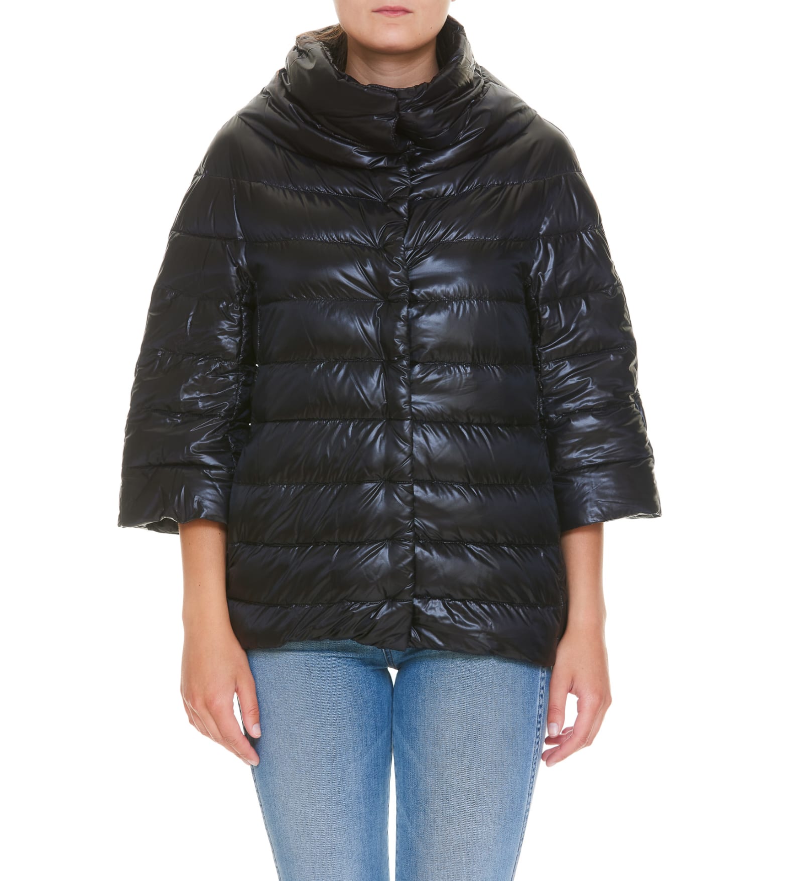 Herno Sofia Quilted Nylon Down Jacket In Nero