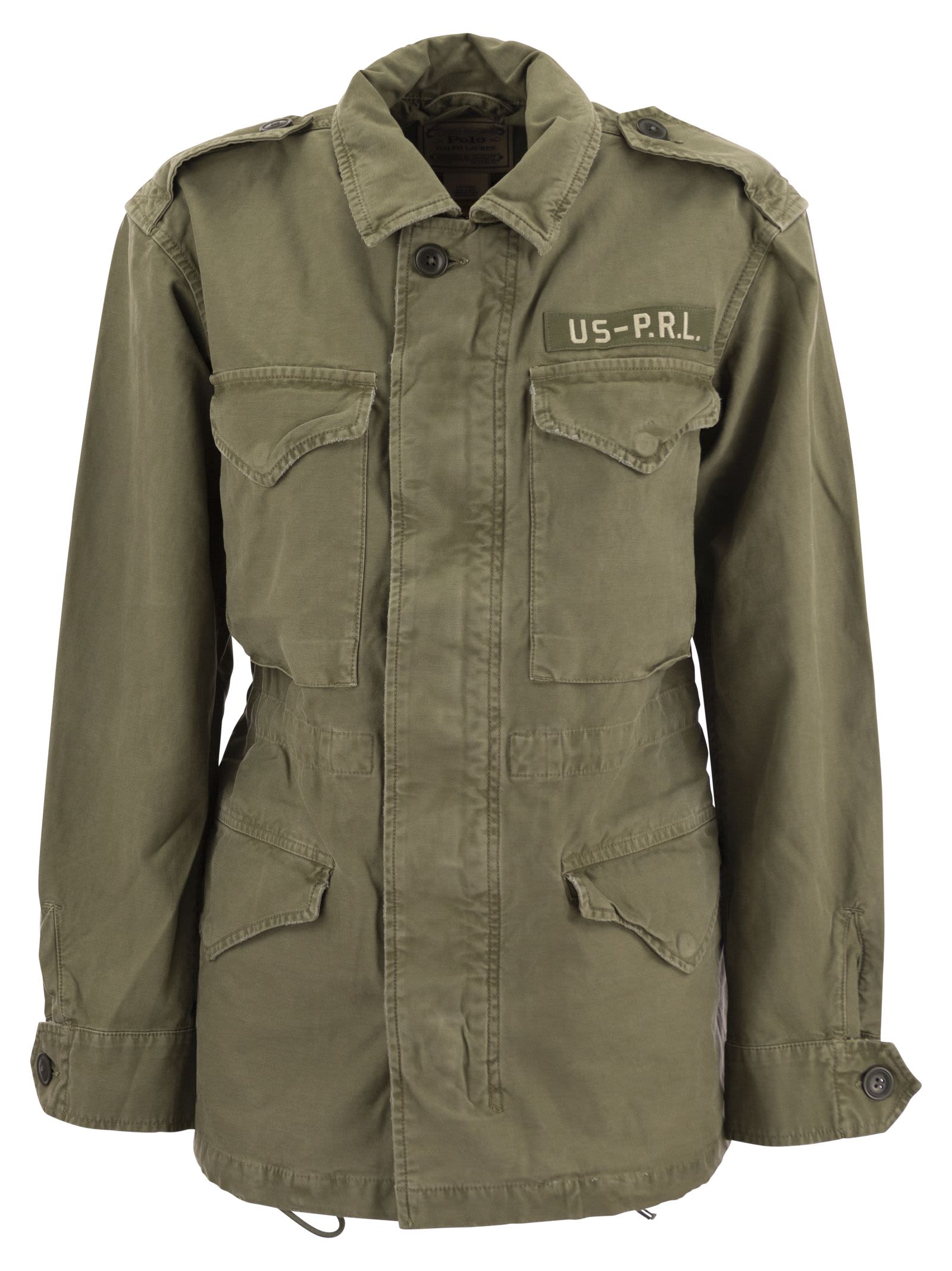 Shop Polo Ralph Lauren Military Jacket In Split Twill In Green
