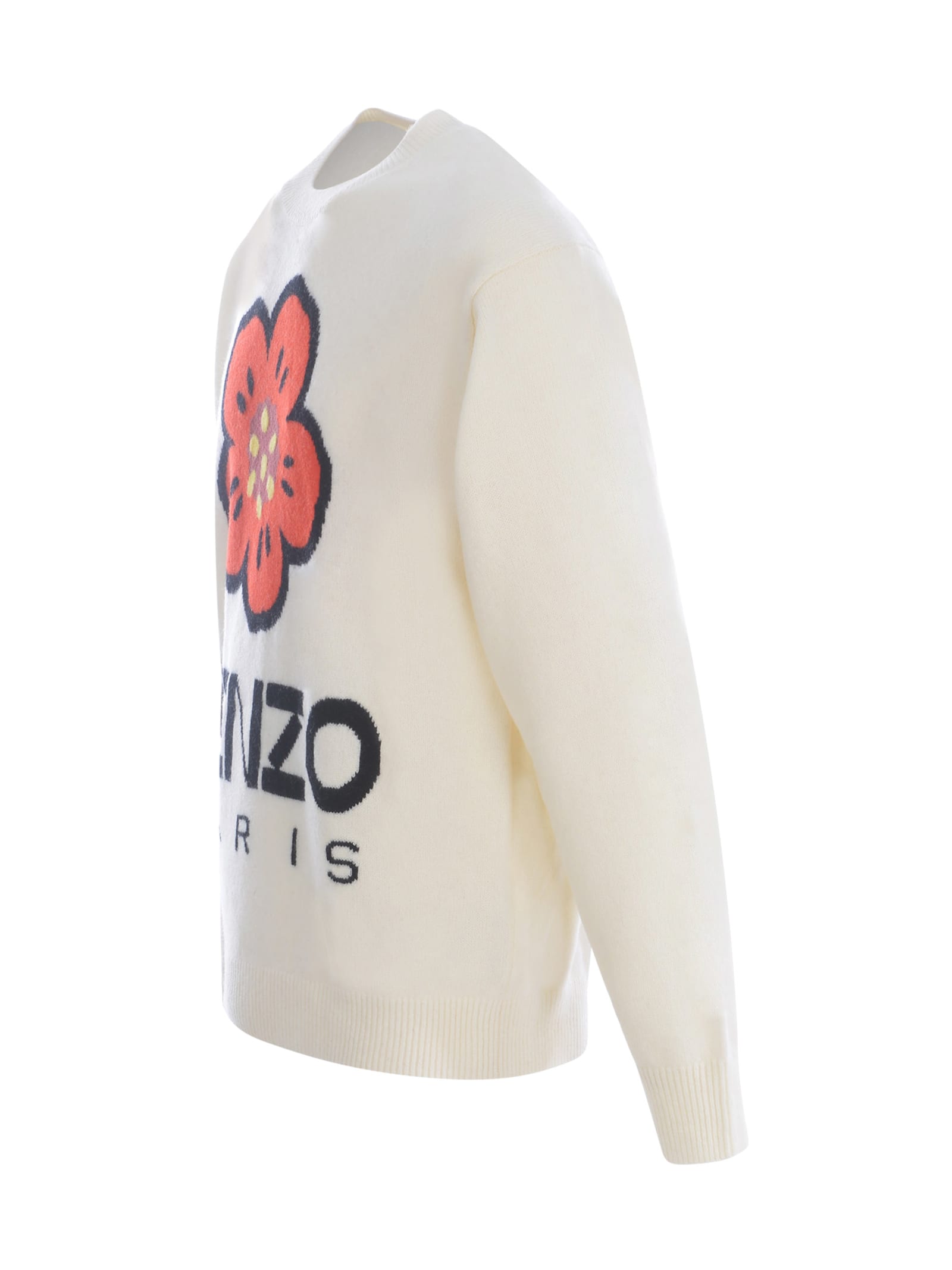 Shop Kenzo Sweater  Flower In Wool In Beige