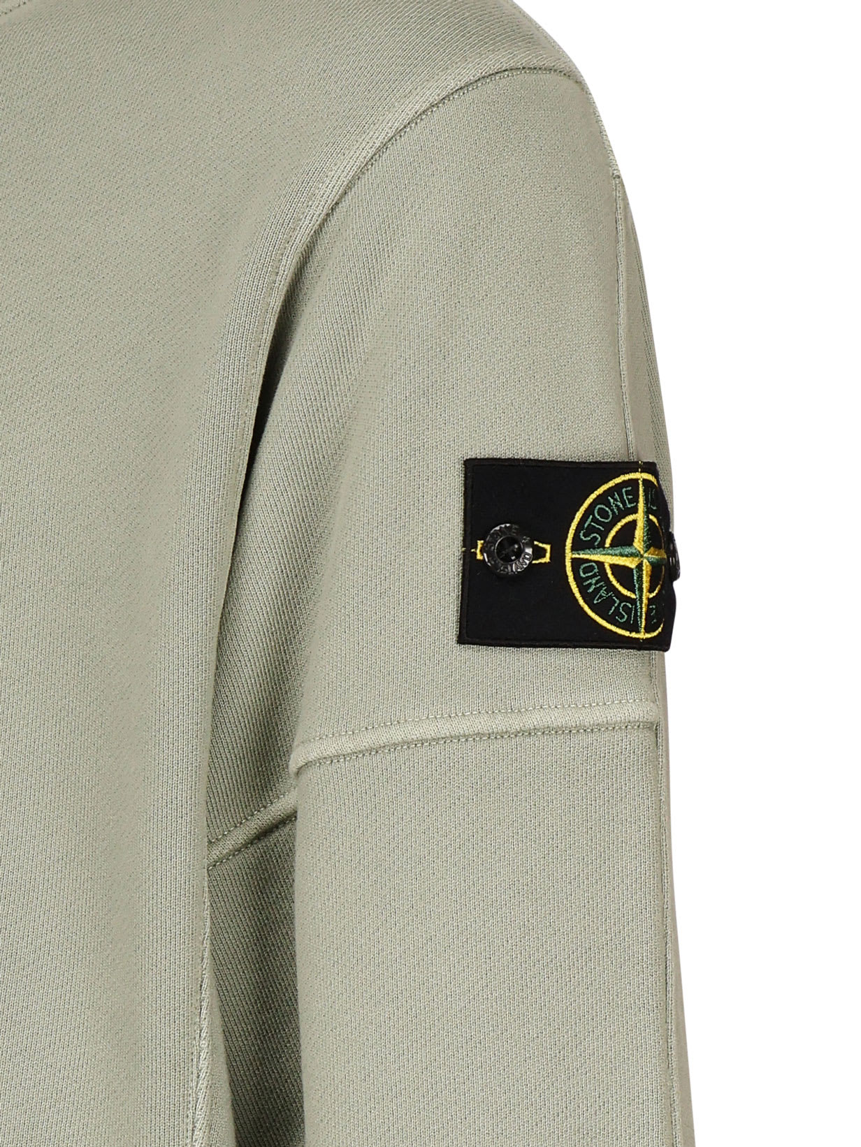 Stone Island Sweatshirt With Logo Patch In Green
