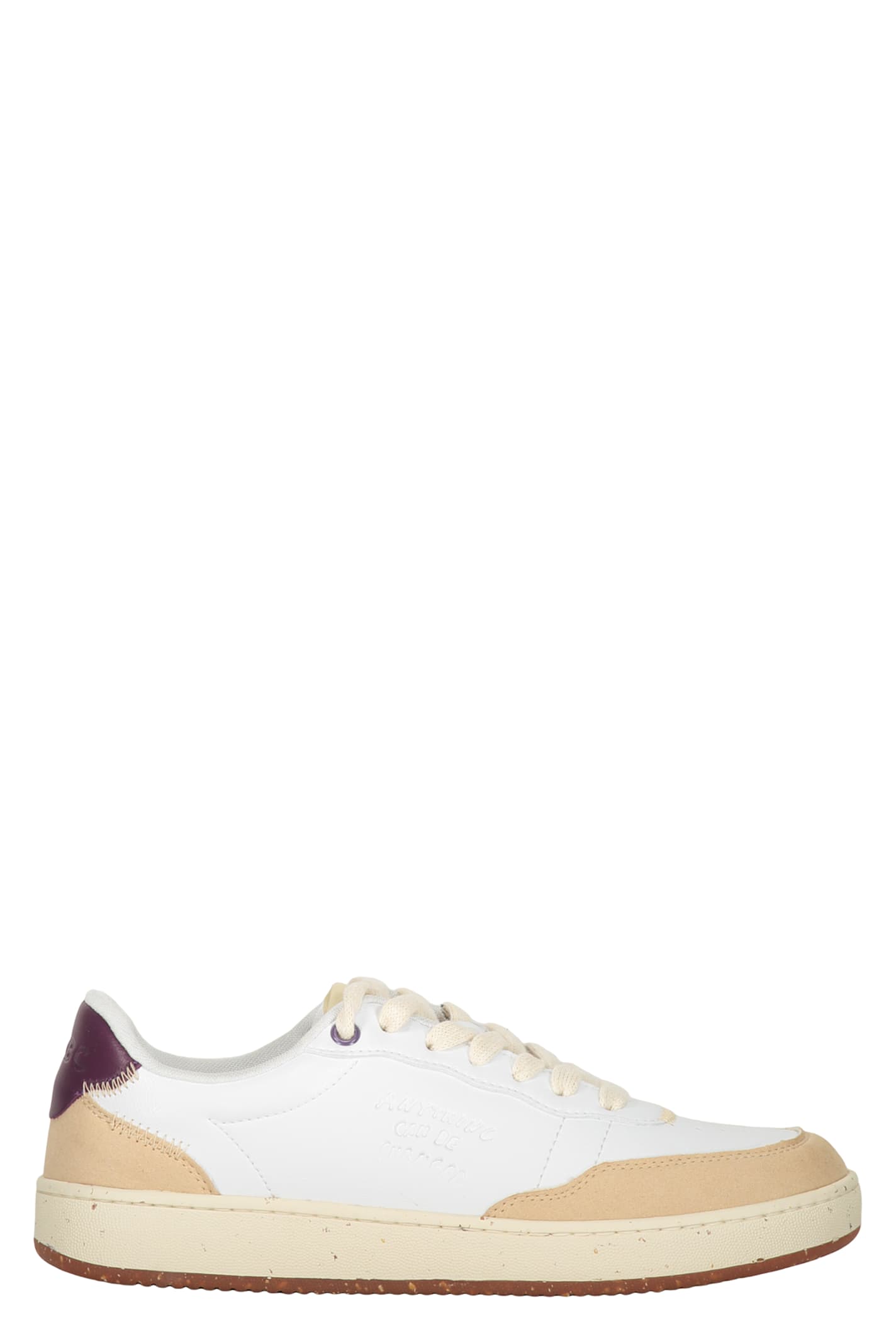 Acbc White Minimalist Sneakers With A Beige Sole In White