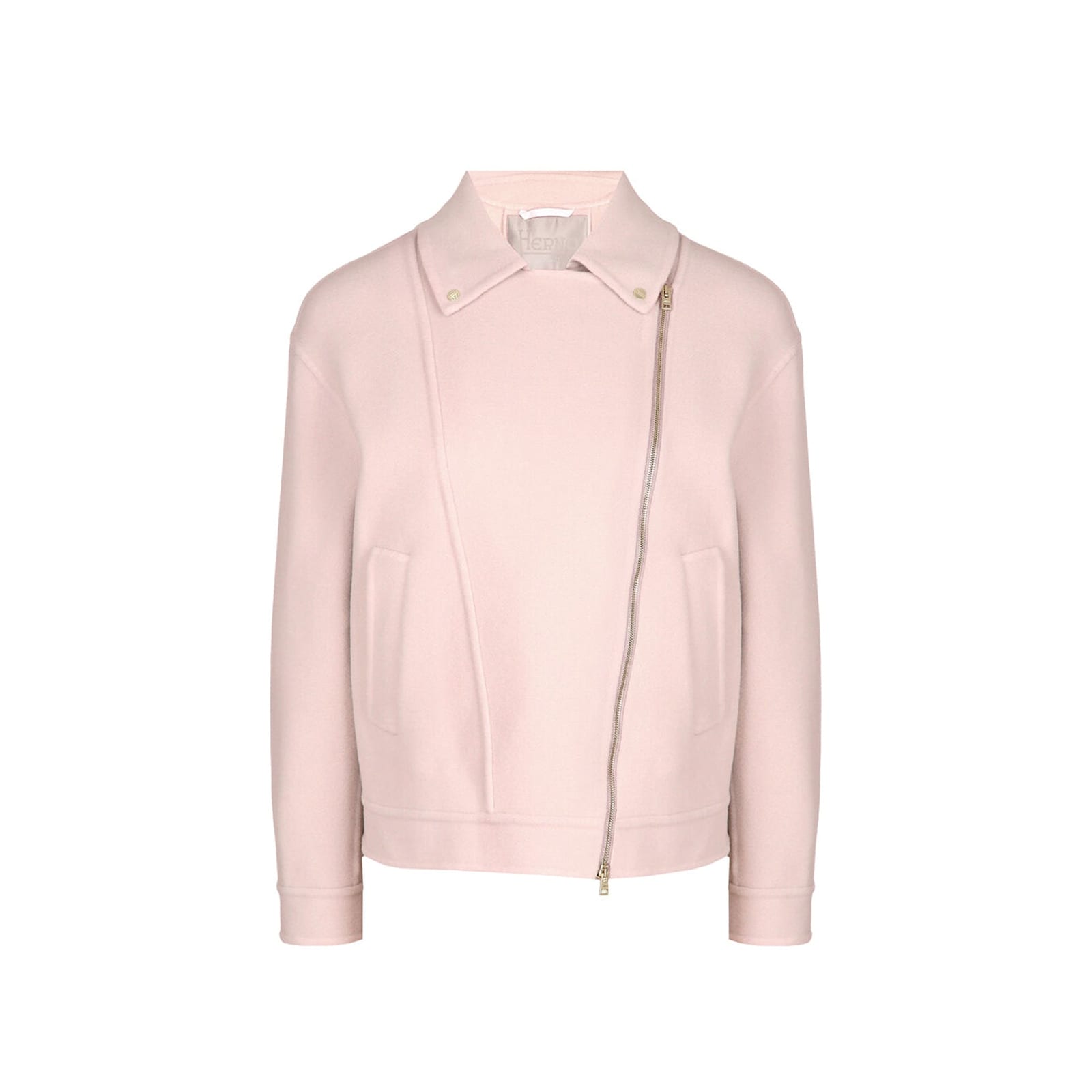 Herno Multicolor Polyamide Biker Jacket In Pink