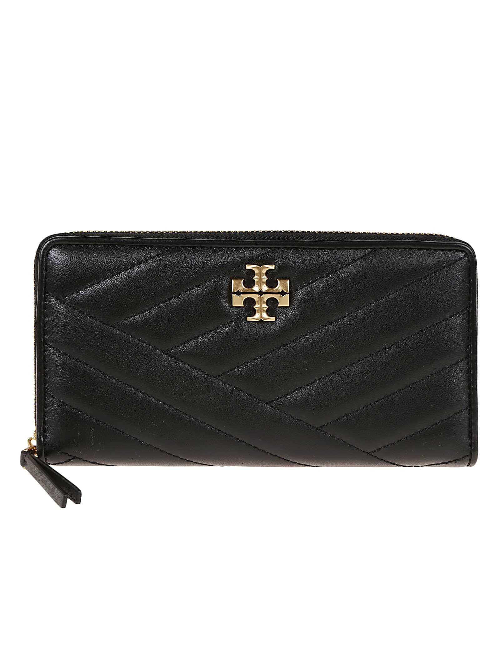 Shop Tory Burch Kira Chevron Zip Continental Wallet In Black