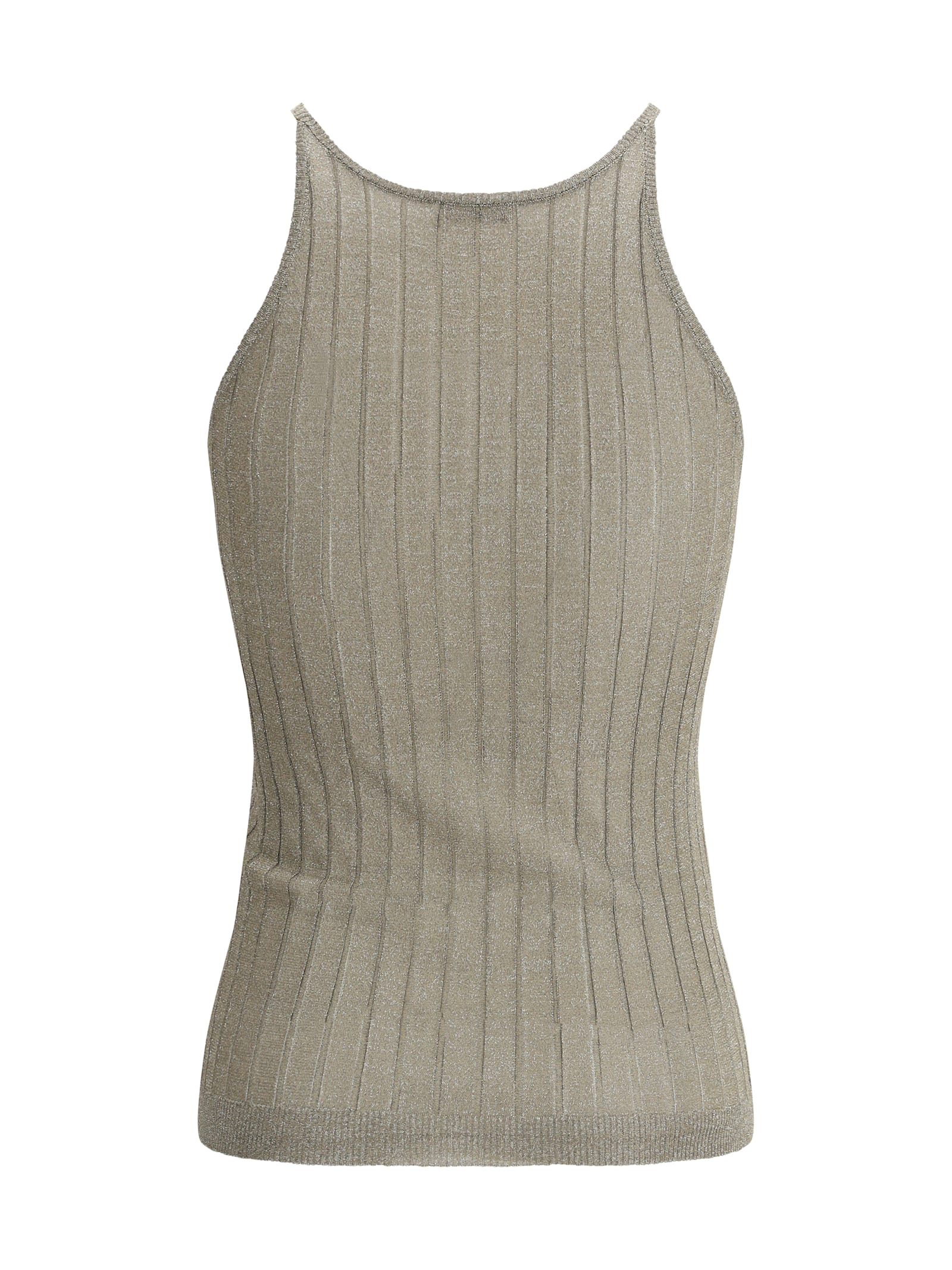 Brunello Cucinelli Shimmer Ribbed Tank Top