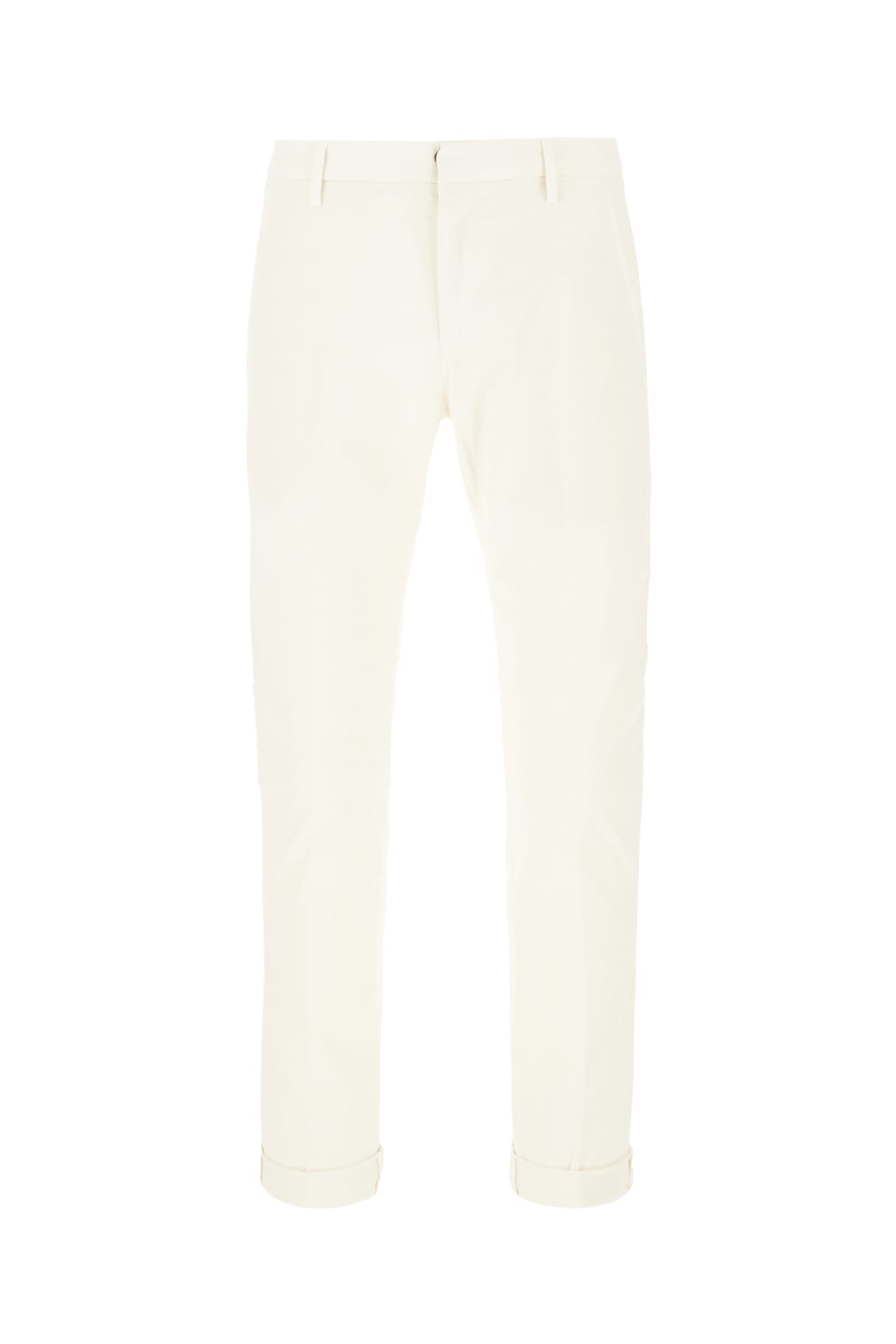 Dondup Ivory Stretch Cotton Chino Pants In 003