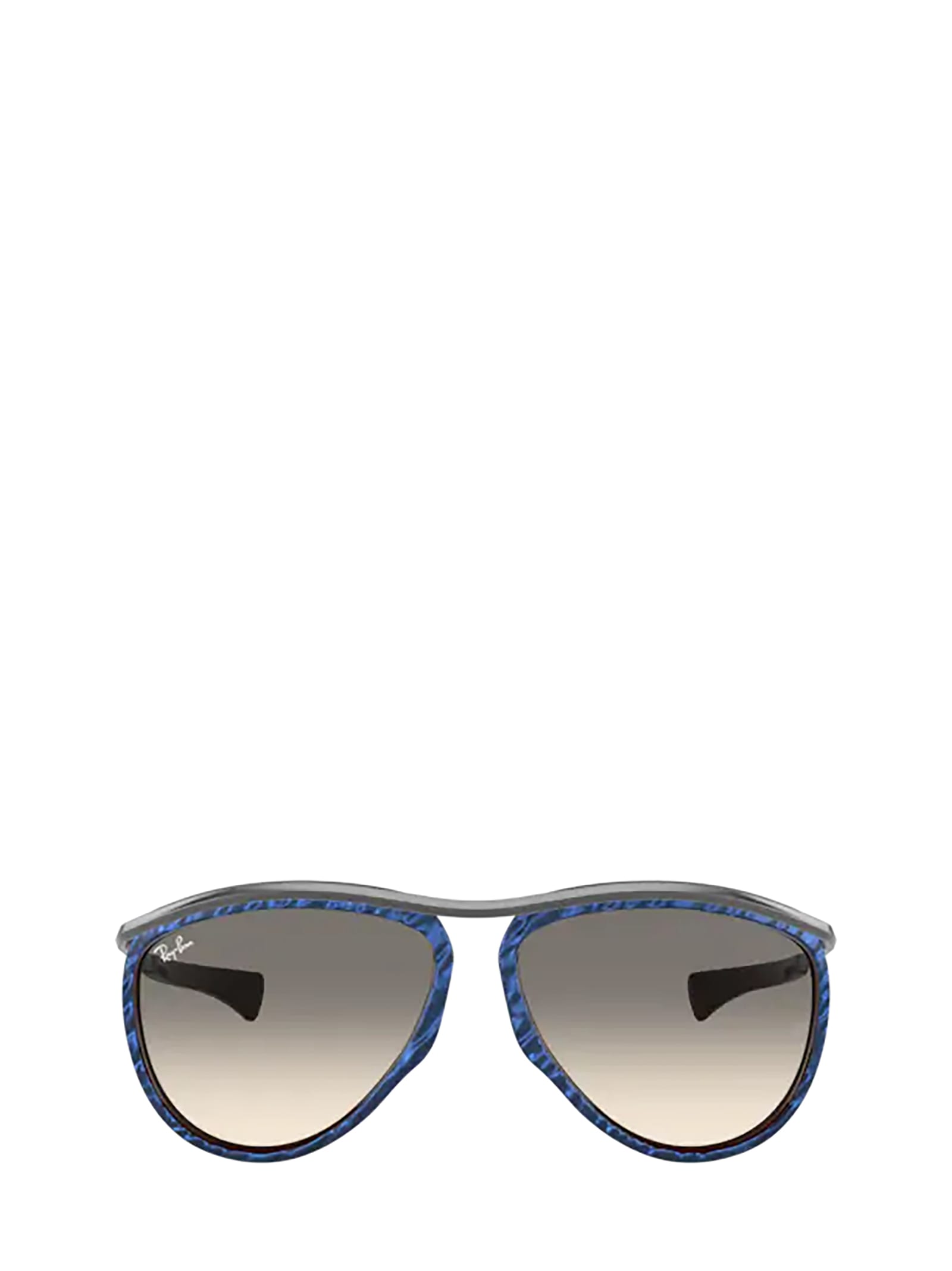 Ray-Ban Ray-ban Rb2219 Wrinkled Blue On Brown Sunglasses