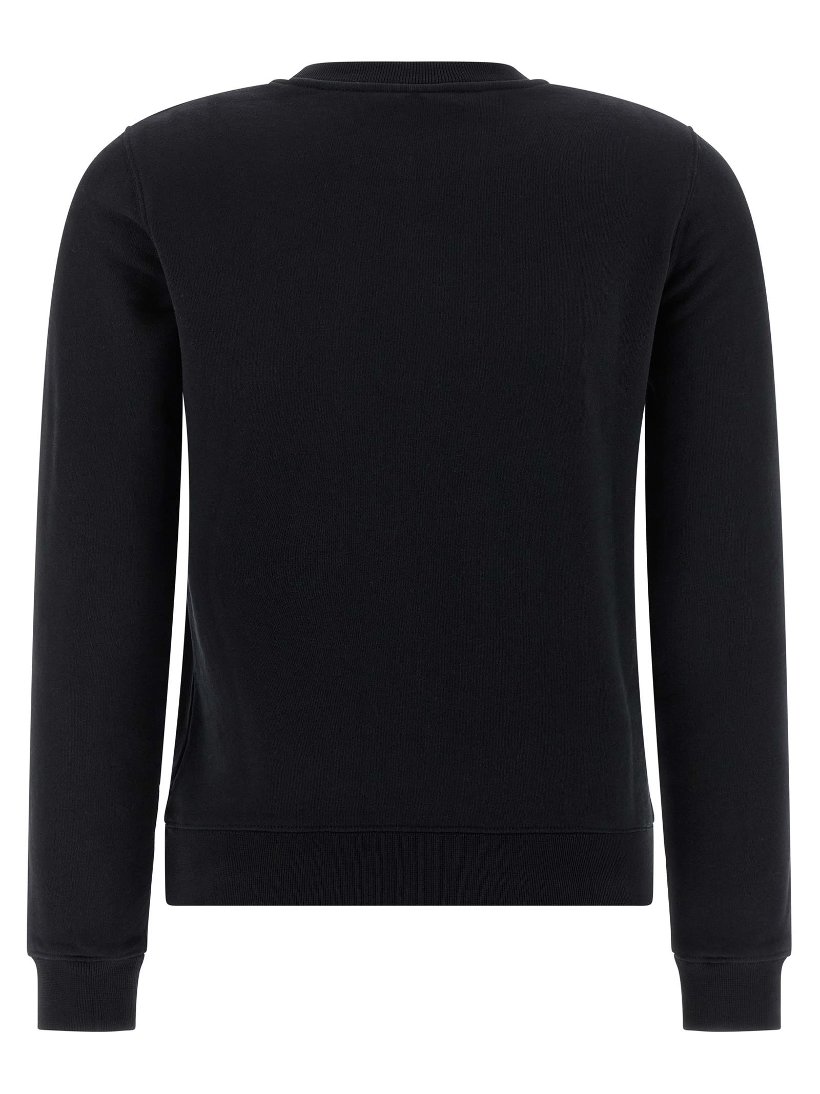 Maison Kitsuné Lady Fox Cotton Crewneck Sweatshirt In Black