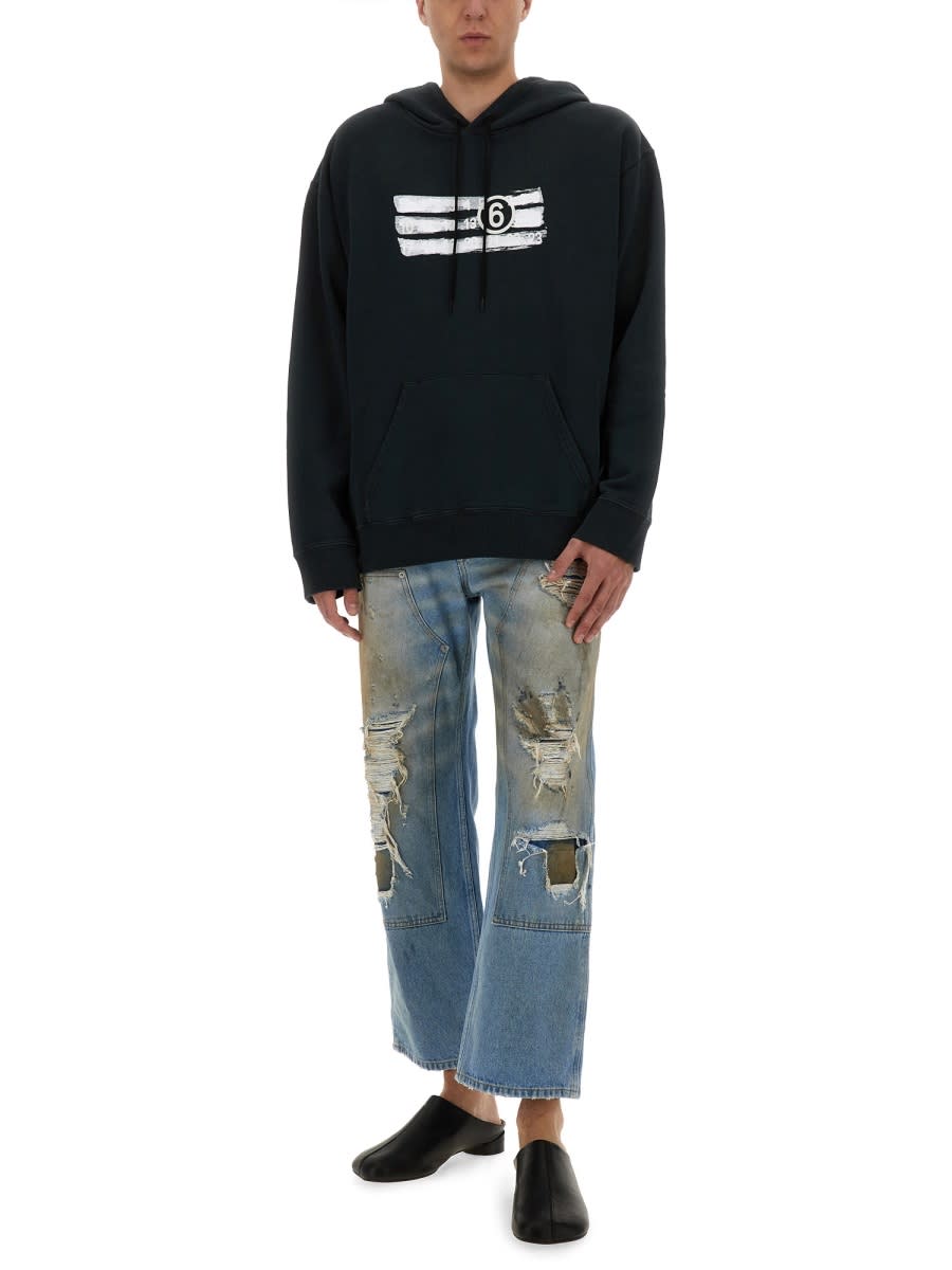 Mm6 Maison Margiela Drawstring Hood Kangaroo Pocket Ribbed Cuffs