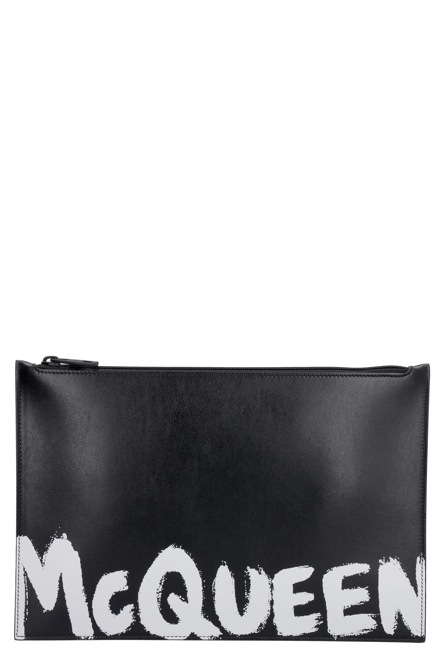 Alexander McQueen Logo Detail Flat Leather Pouch