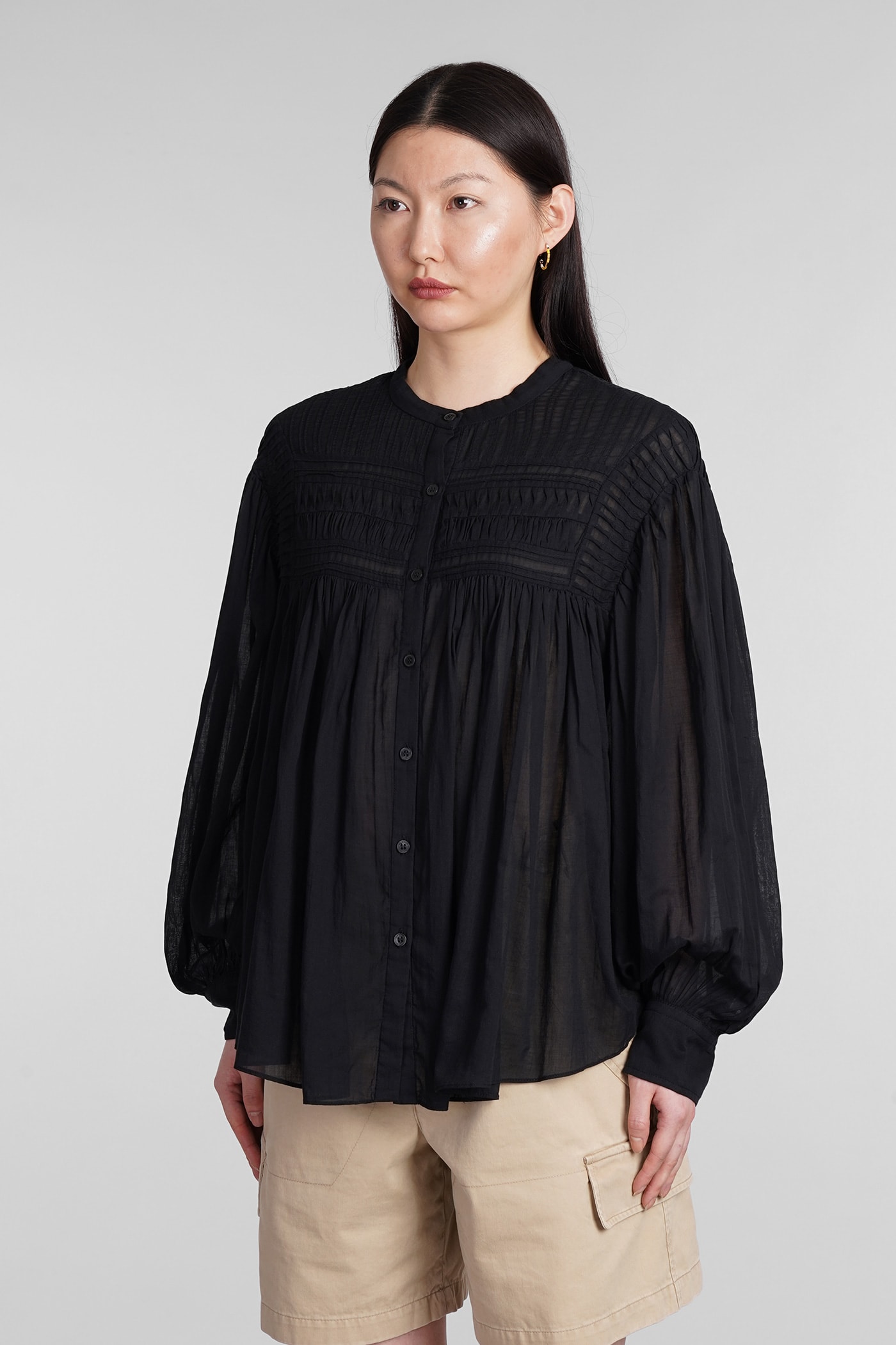 Shop Marant Etoile Plalia Shirt In Black Cotton