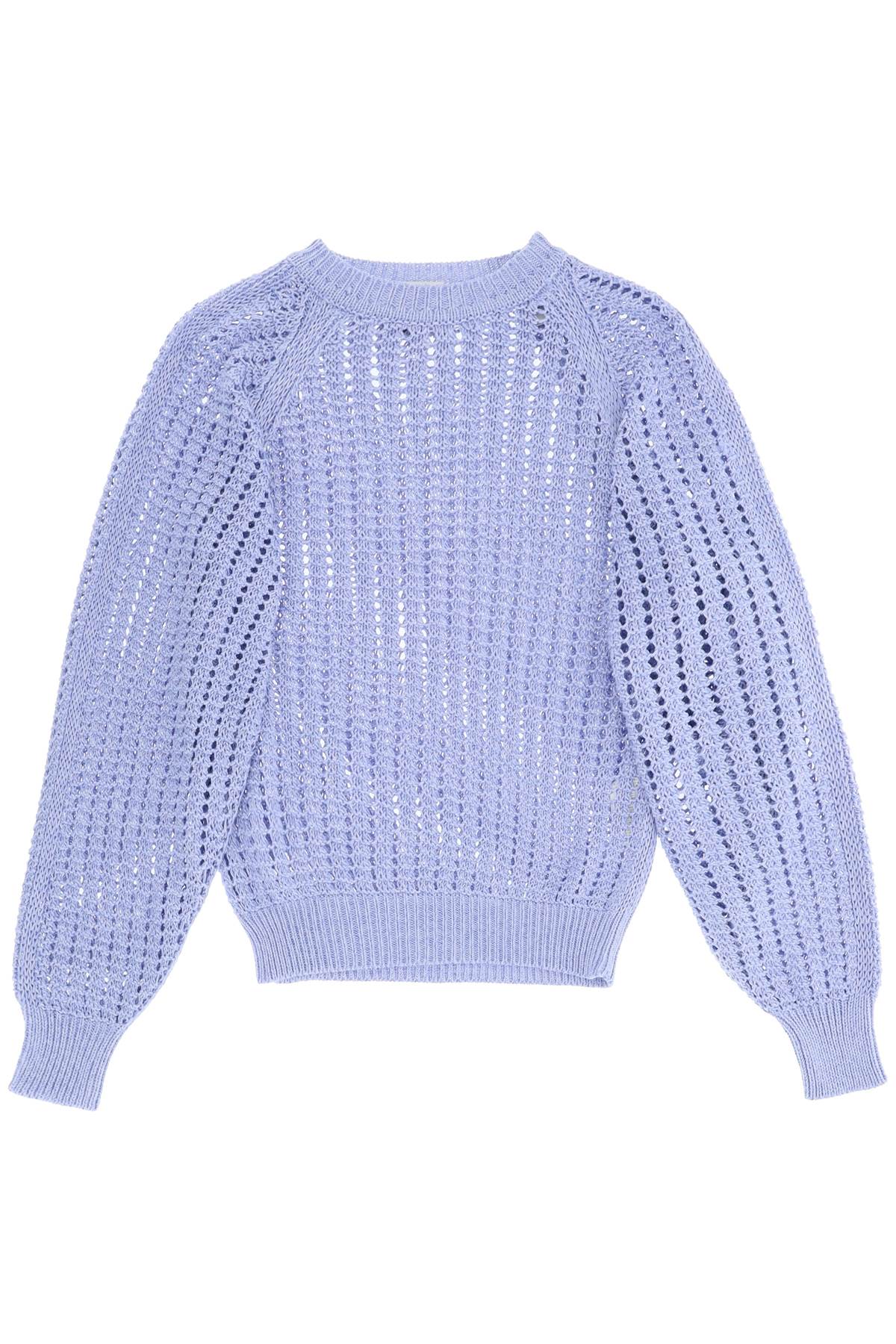 Shop Agnona Cotton Silk Sweater In Glicine (purple)