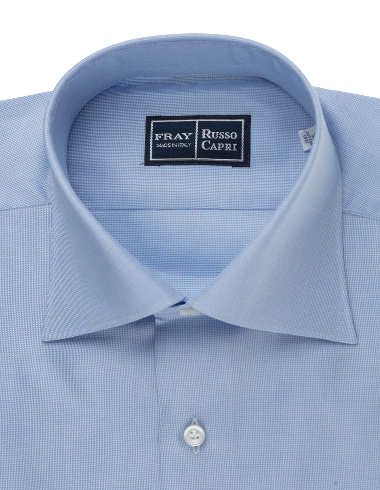 Shop Fray Regular Fit Shirt In Light Blue Oxford Cotton