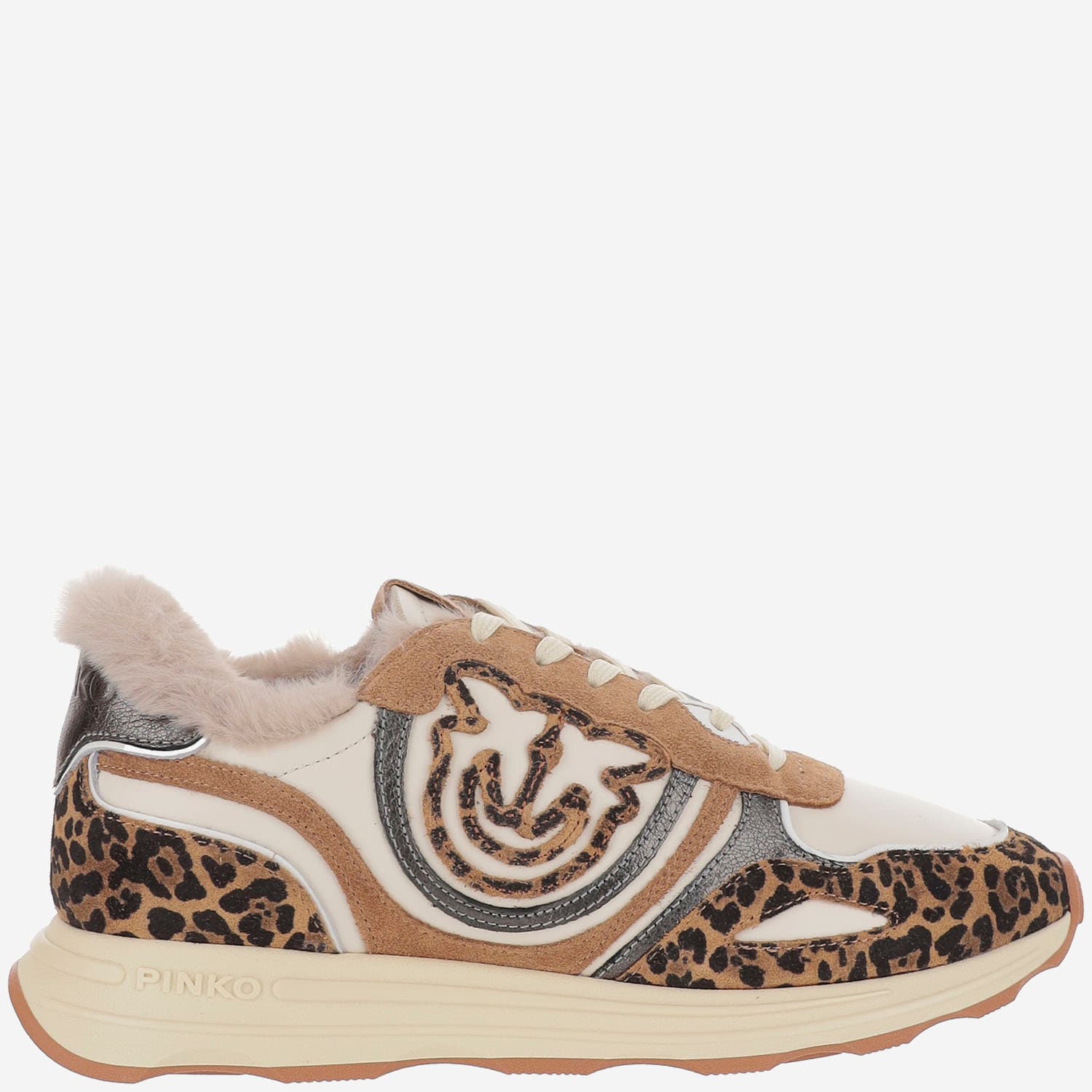 Zoe 01 Leather Sneakers With Leapadrata Pattern