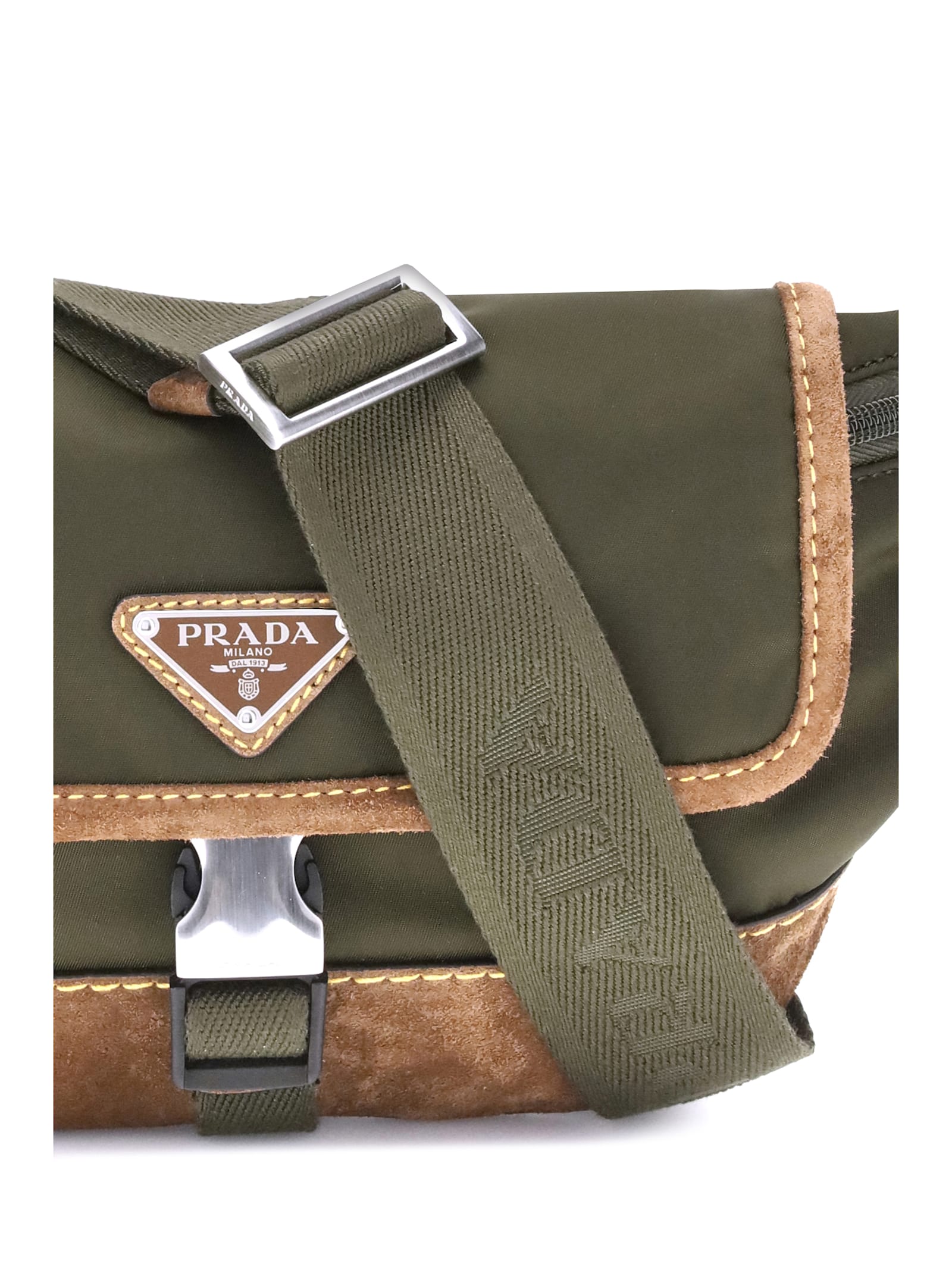 Prada Re-nylon And Suede Fanny Pack