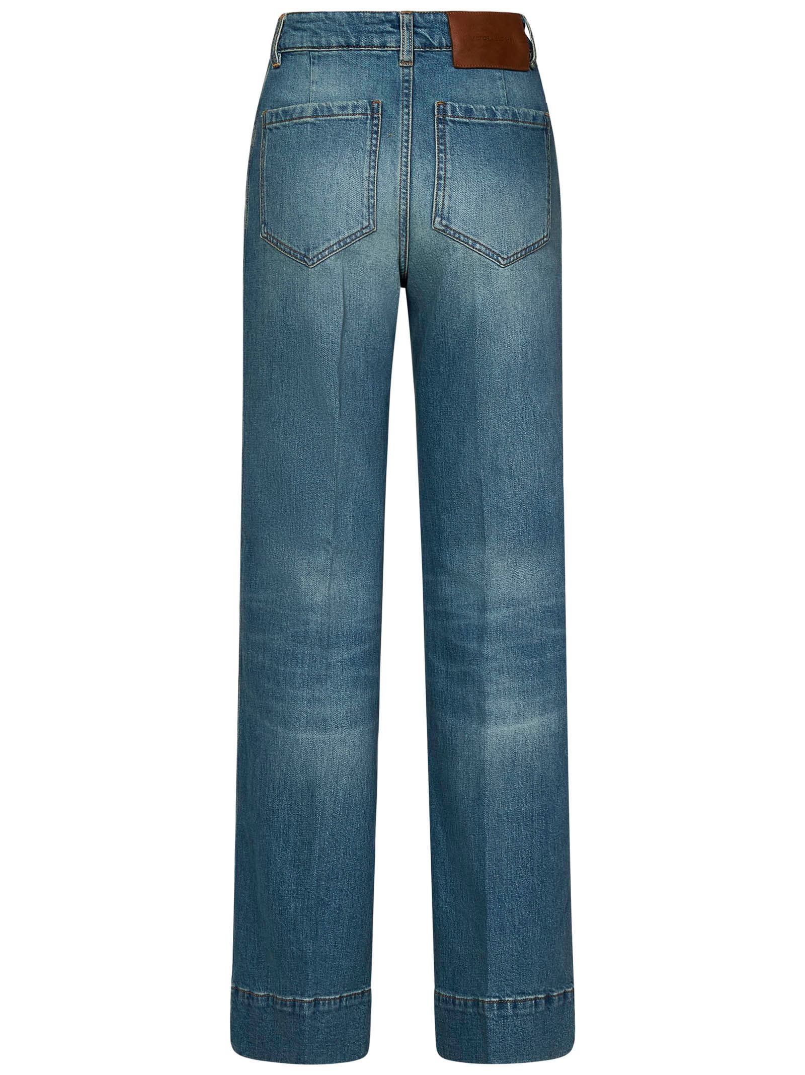 Shop Victoria Beckham Alina Jeans In Blue