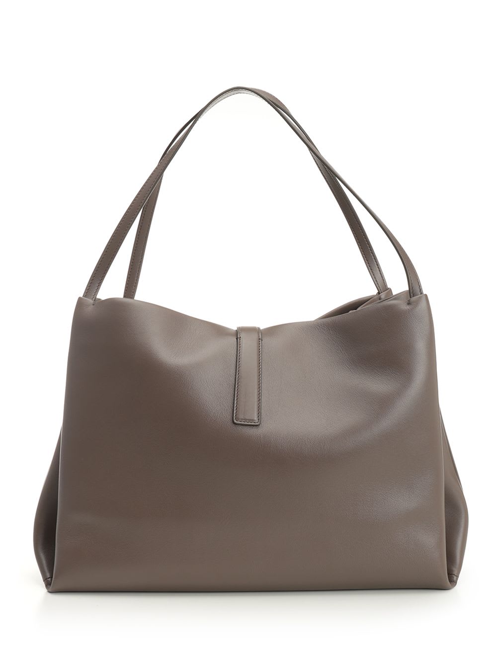 Ferragamo Xl Calf Leather Tote Bag In Gray