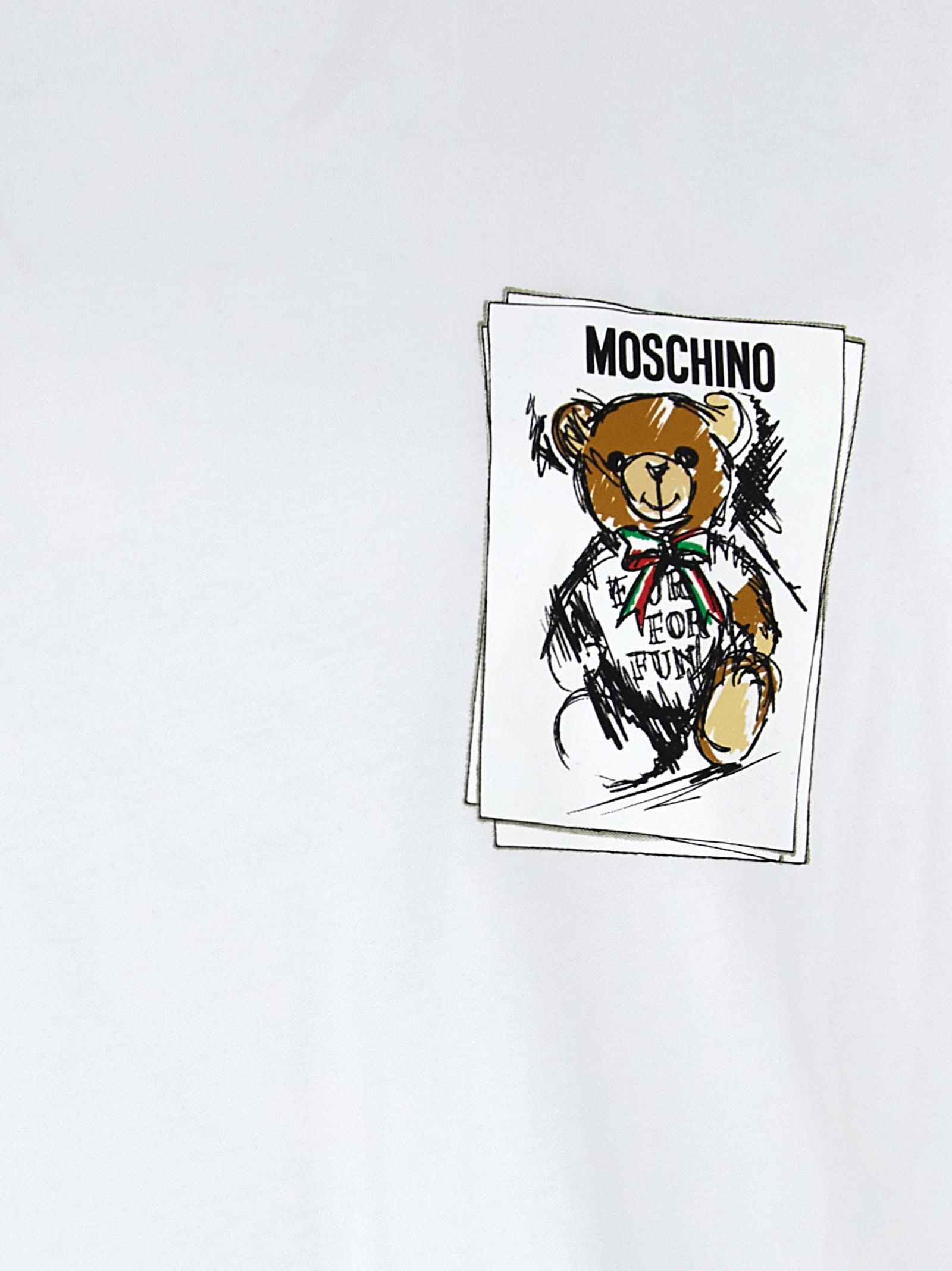 Shop Moschino Teddy T-shirt In White