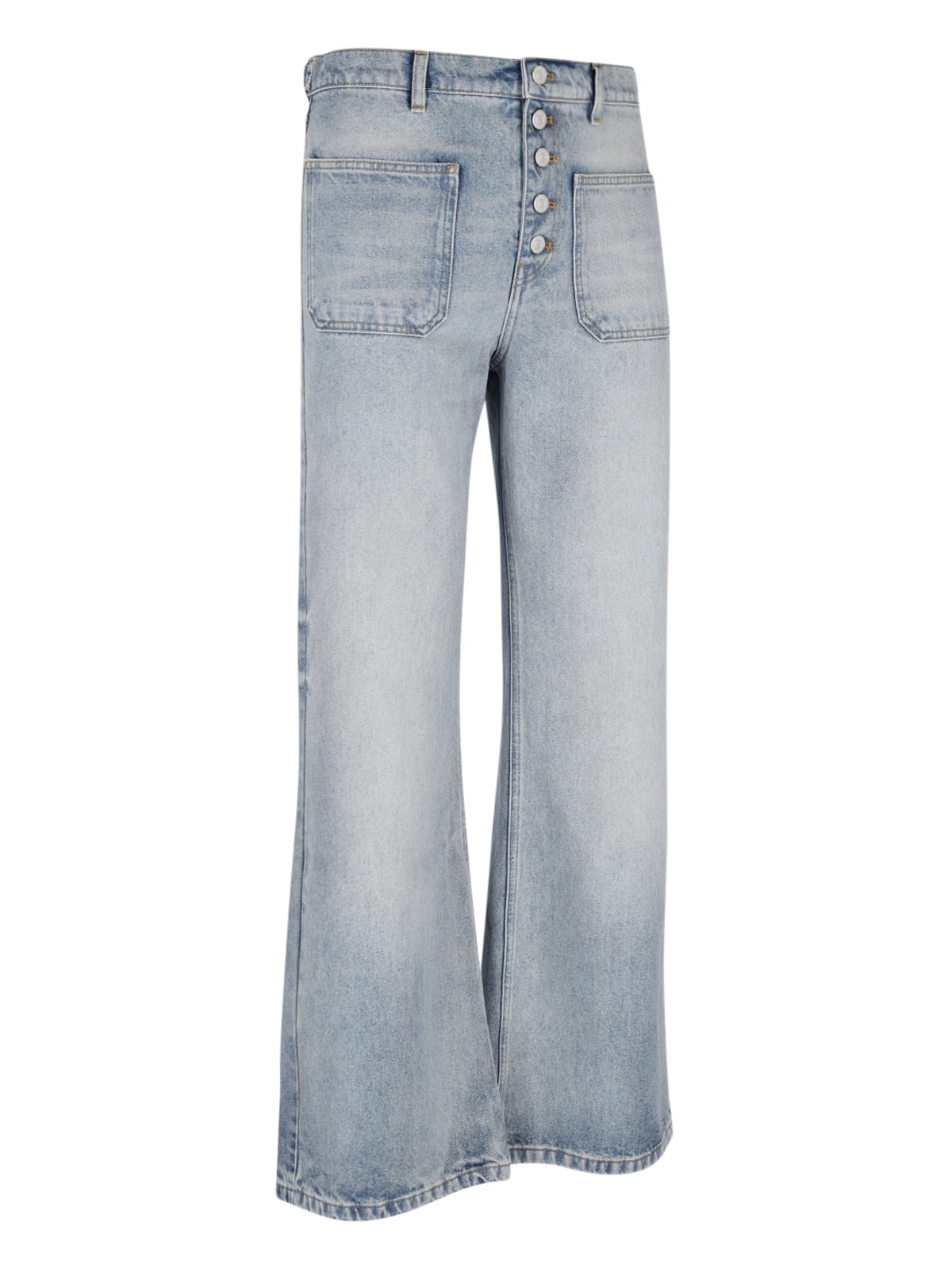 Shop Courrèges Straight Jeans In Light Blue