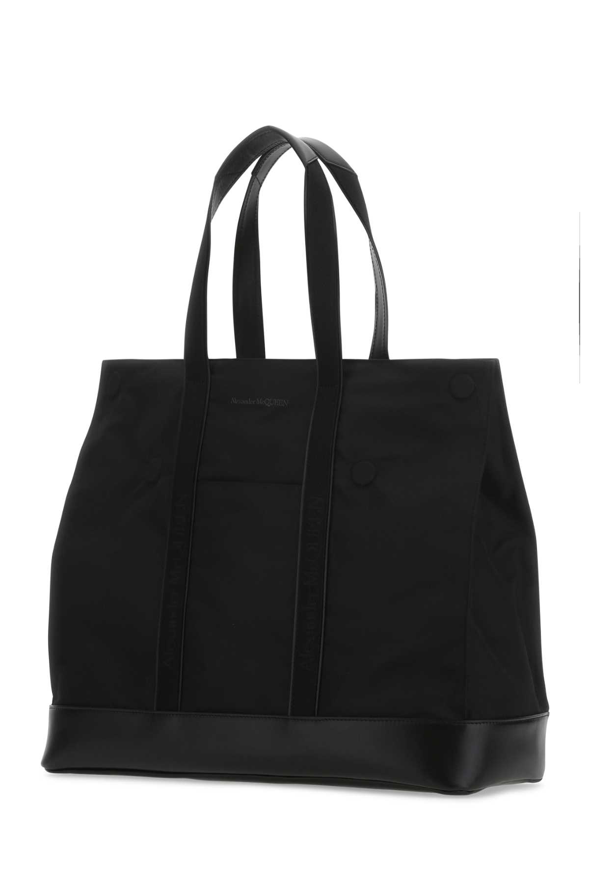 Alexander Mcqueen Black Nylon The Harness Shopping Bag In 1000