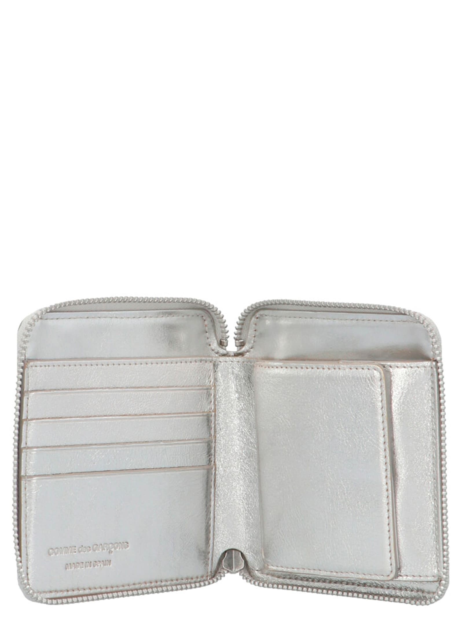 Comme Des Garçons Classic Leather Line Wallet In Silver