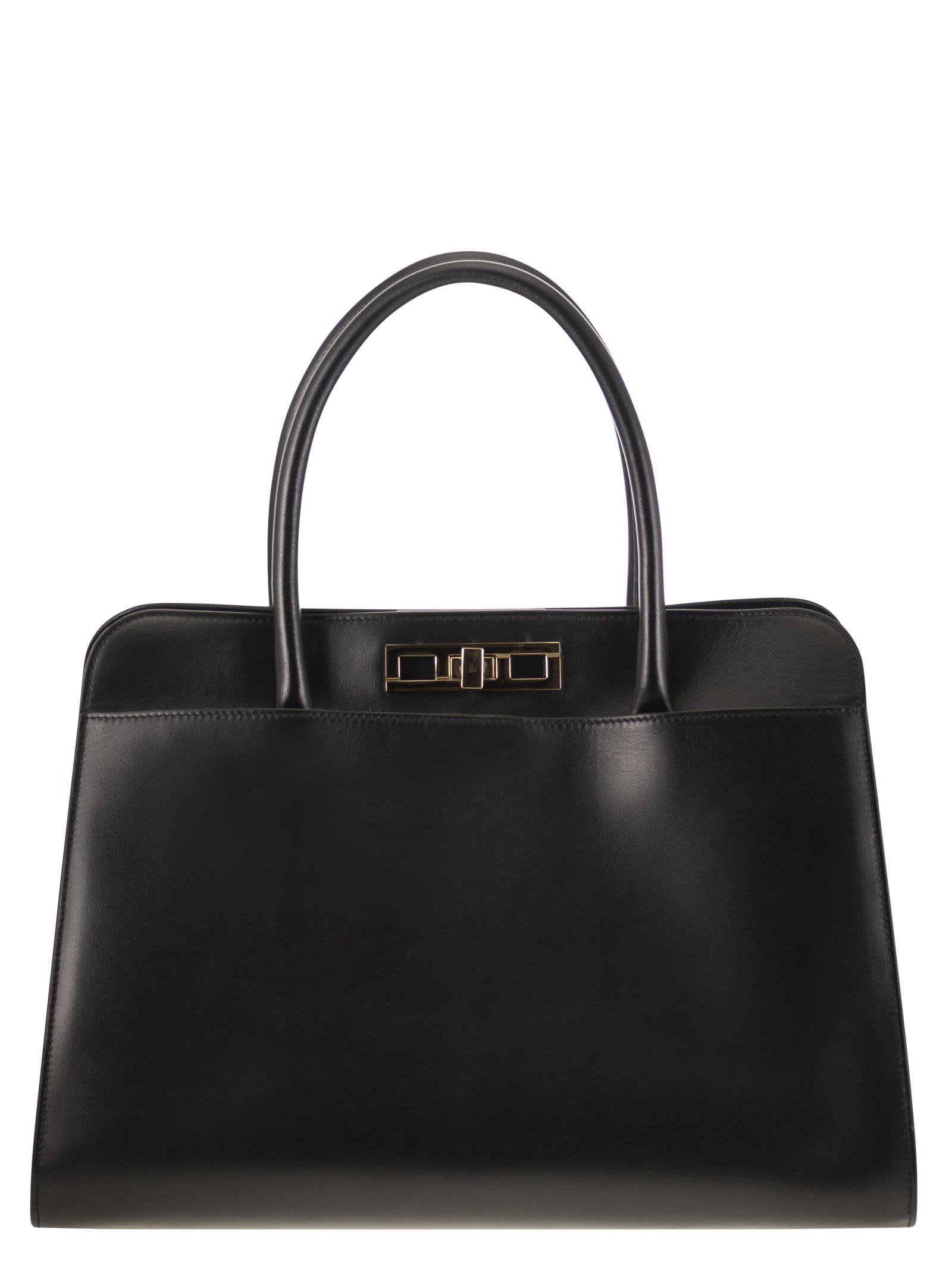 Fabiana Filippi Large Handbag With Metal Accessory In Black
